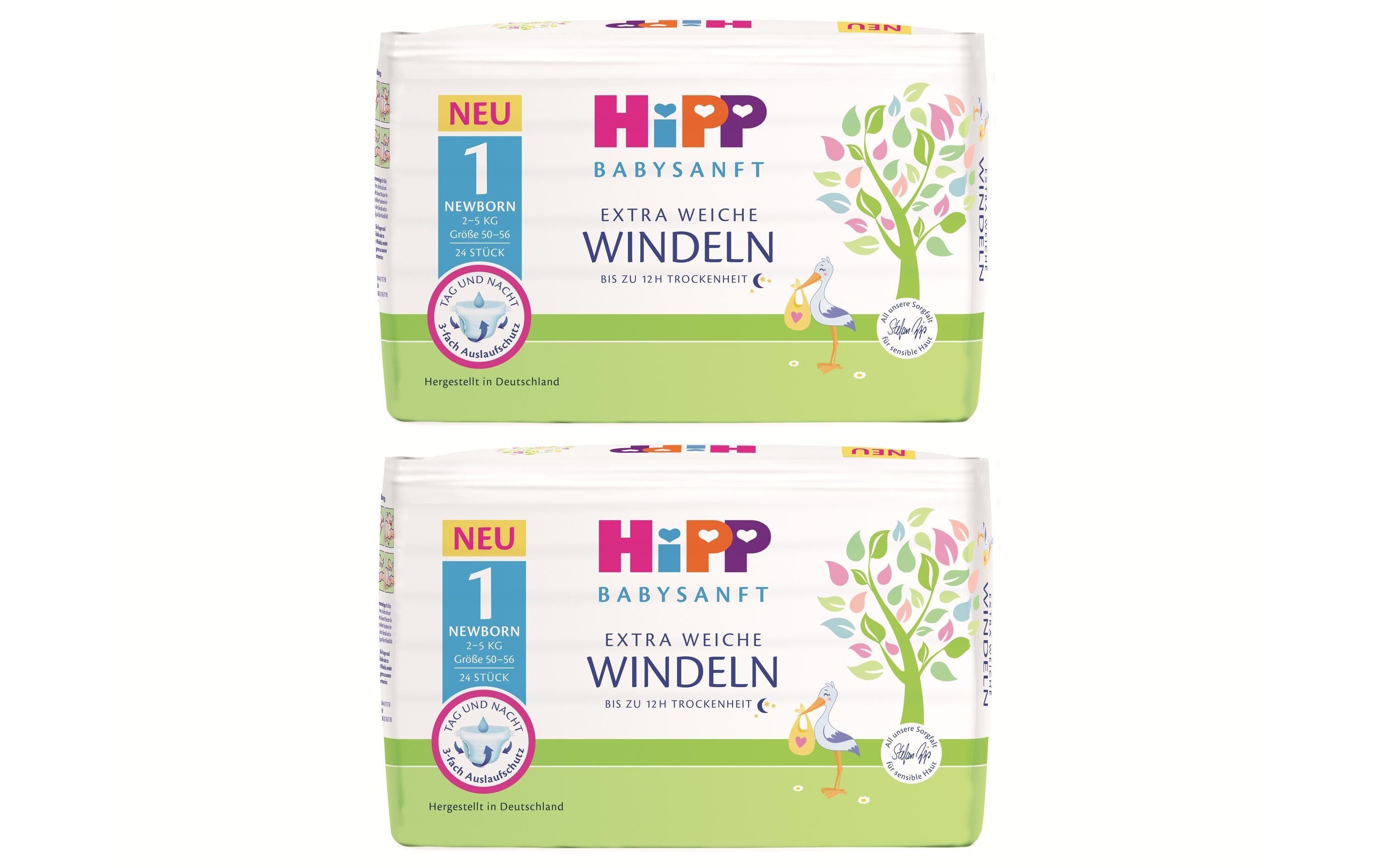 Hipp Babysanft Windeln Newborn 1 2 x 24 Stk., Mehrfachpackung