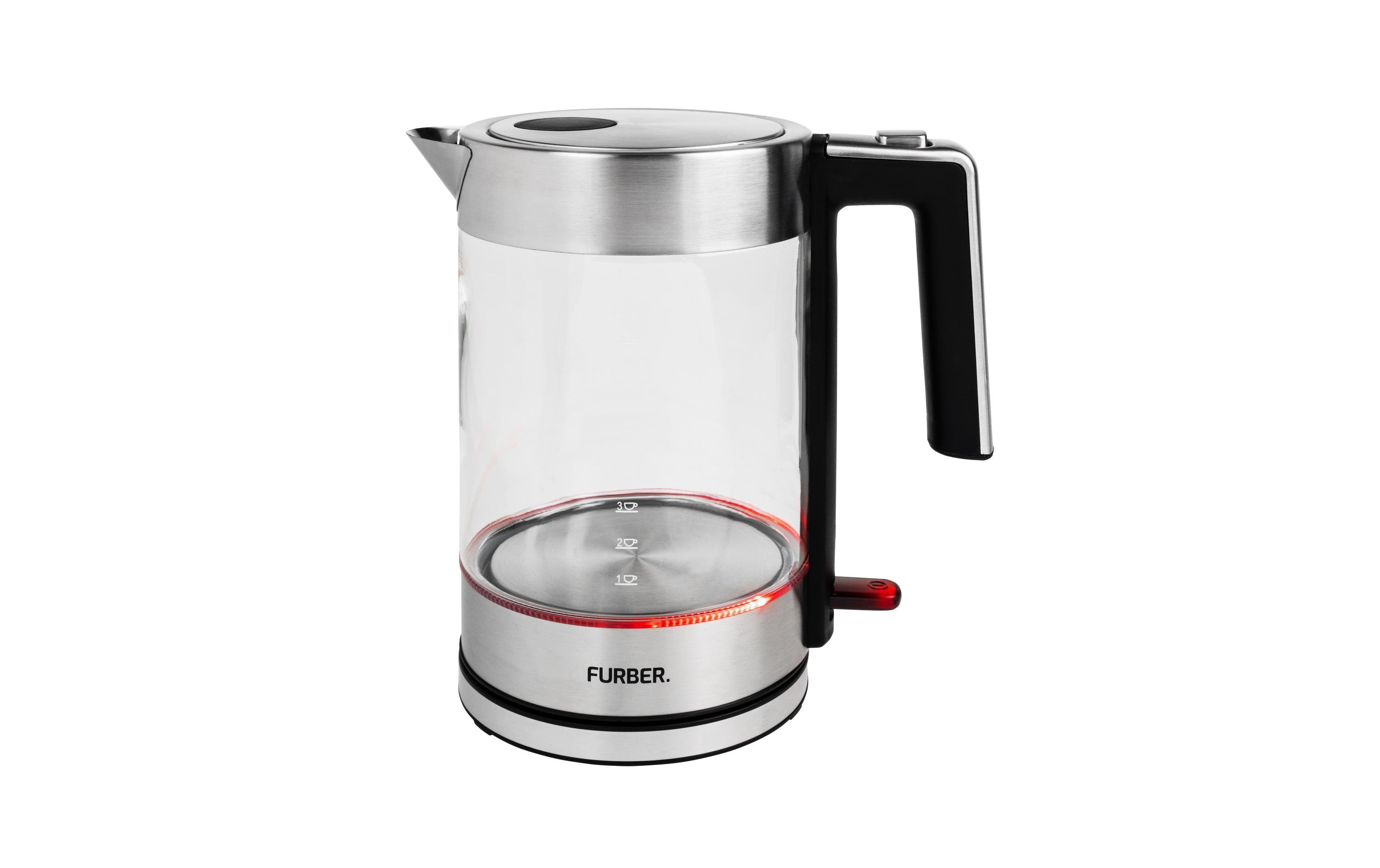 FURBER Wasserkocher Glas 1.7 L Glas, Edelstahl, 1.7 L