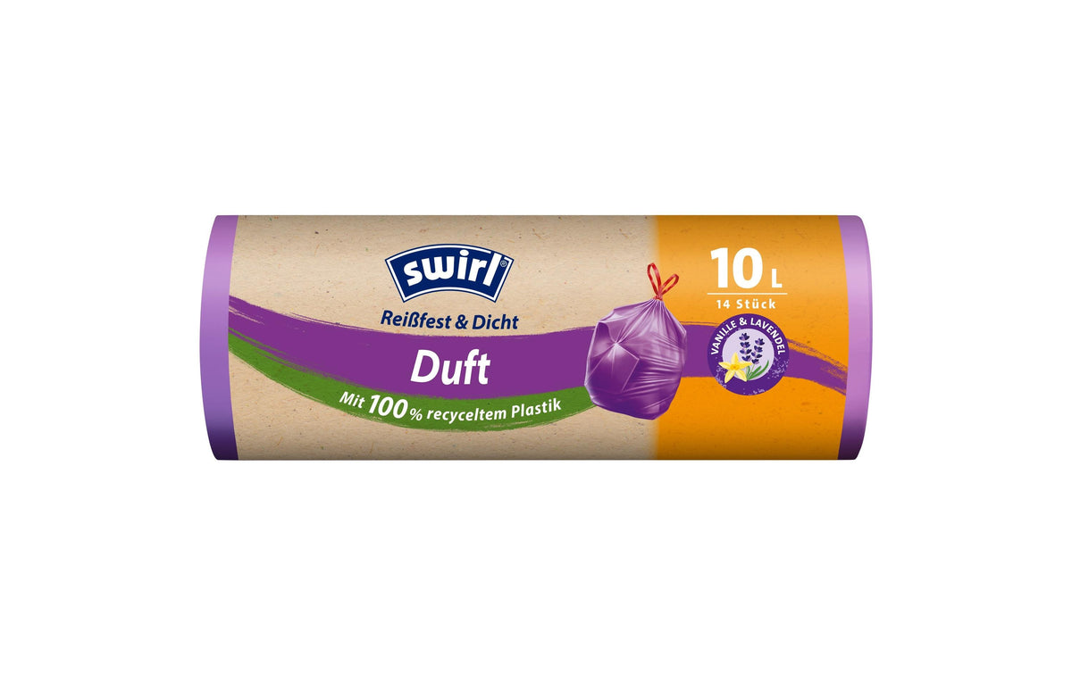 Swirl Müllbeutel Duft mit Zugband 10 L Lavendel-Vanille, 14 Stück