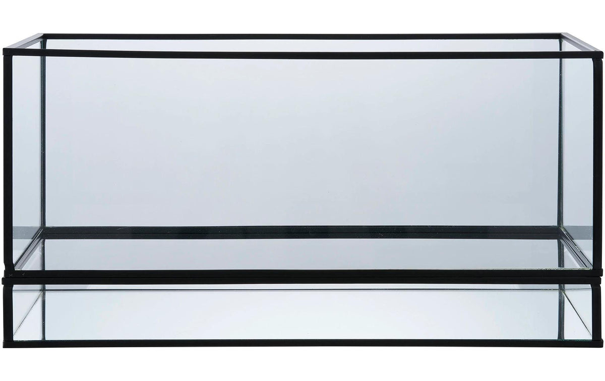 House Nordic Kerzenhalter Hurricane 30 Schwarz, Metall/Glas, 30x12x15cm