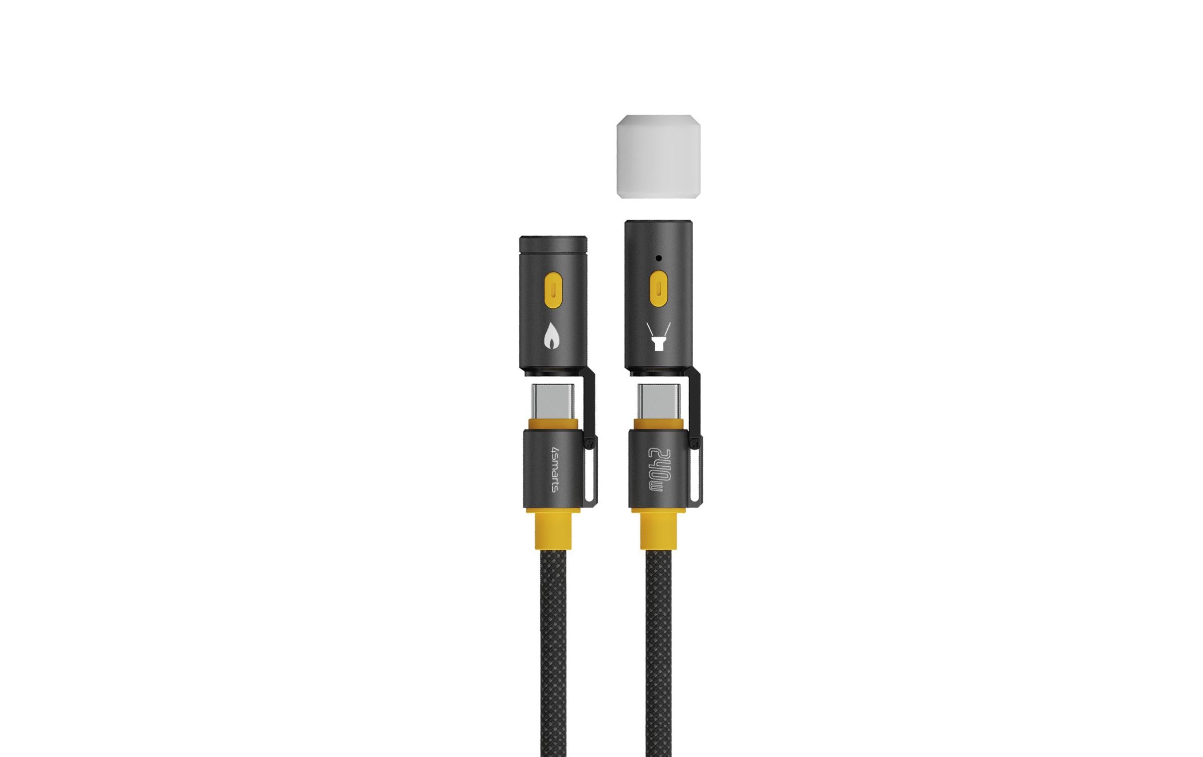 4smarts USB3.1 USB-C 3 in 1 Kabelset 240W, 1.5m, schwarz