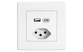 Feller EDIZIOliv Steckdose 1xUSB A,1xUSB C Komplettset mit Steckklemmen Snapfix