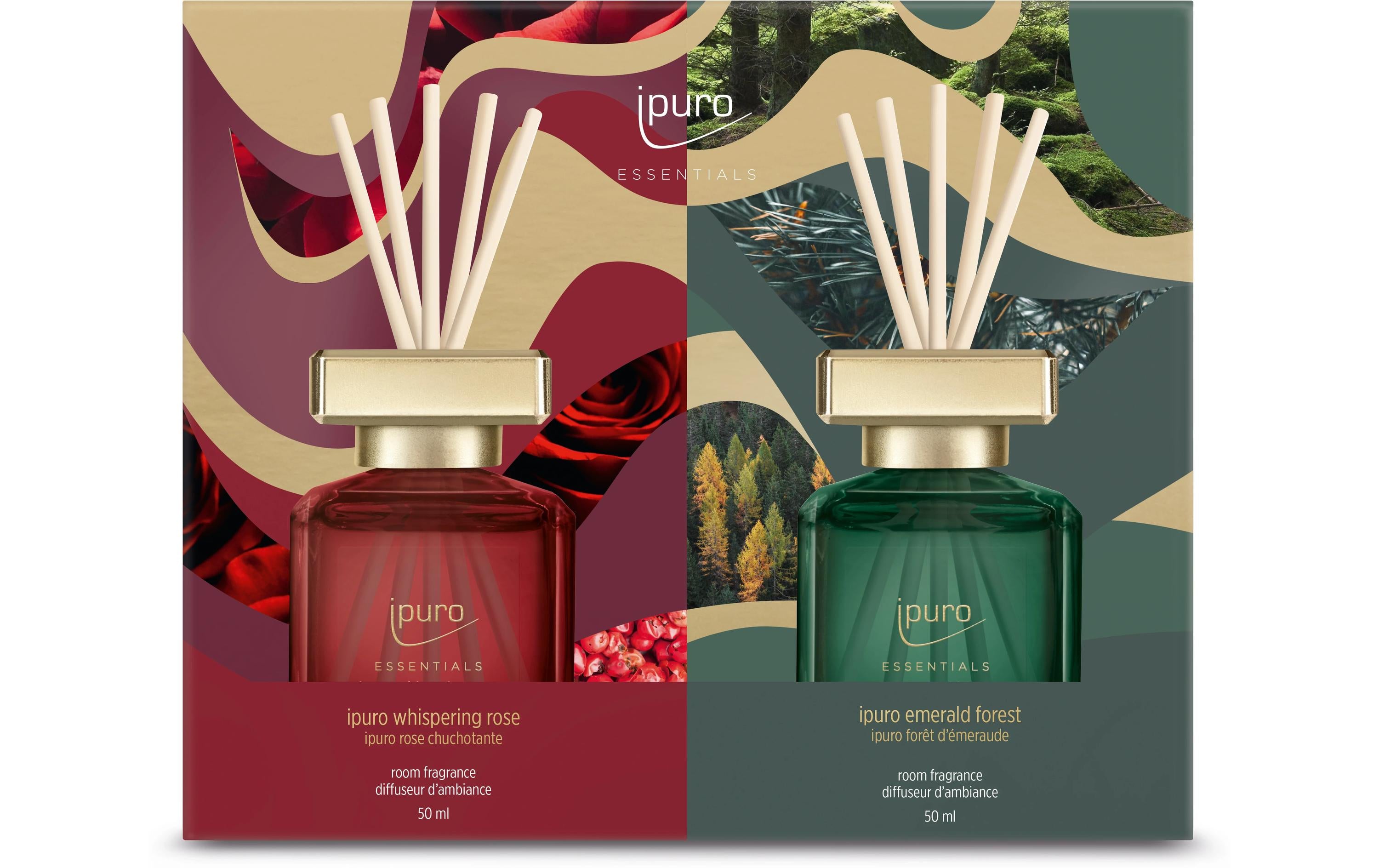 Ipuro Geschenkset rose & forest Essentials, 2x50ml