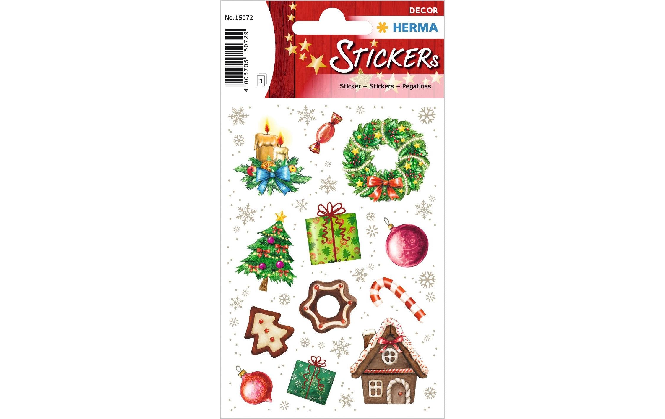 Herma Weihnachtssticker Weihnachtszeit 3 Blatt / 36 Sticker