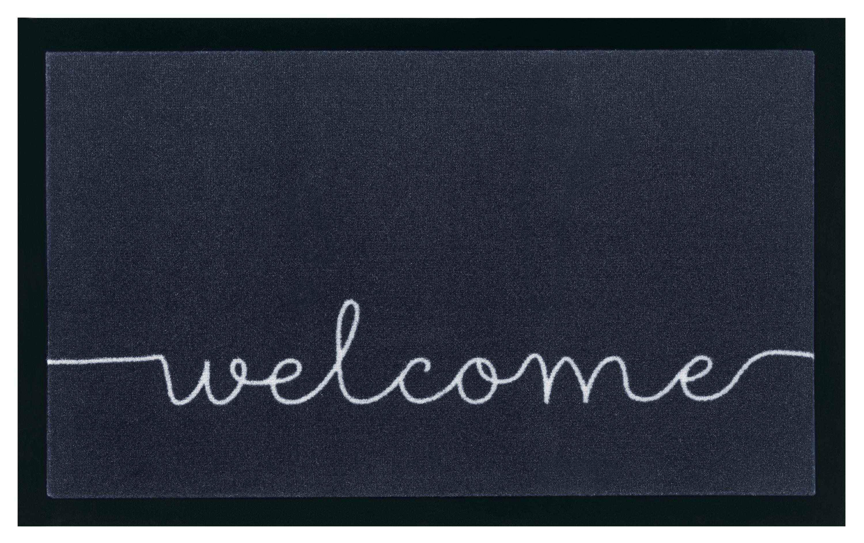 Hanse Home Fussmatte Welcome Polyamid, 75x45x0.5cm, Anthrazit/Creme