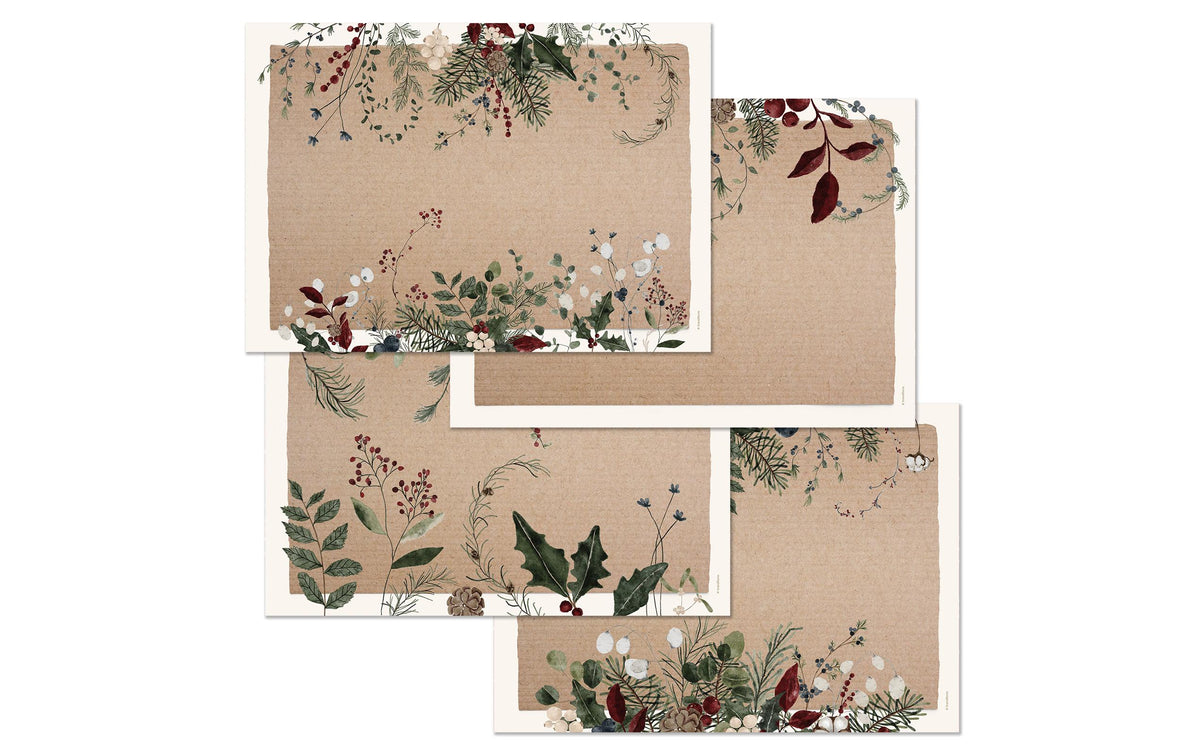 Trendform Papiertischset WINTER FLOR. Papier, 42x29.7, Abreissblock à 4x12 Stk.