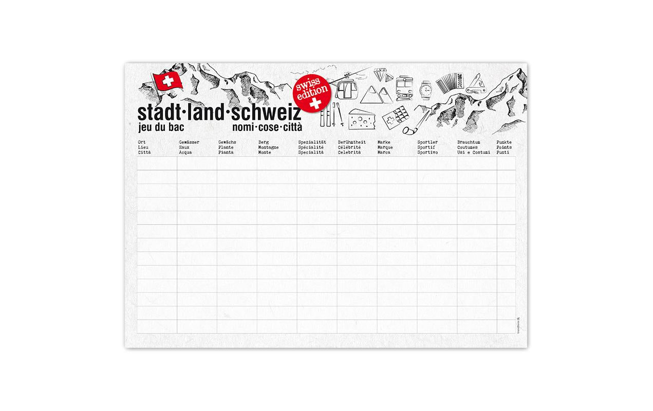 Trendform Papiertischset Stand Land CH Papier, 42x29.7, Abreissblock à 50 Stk.