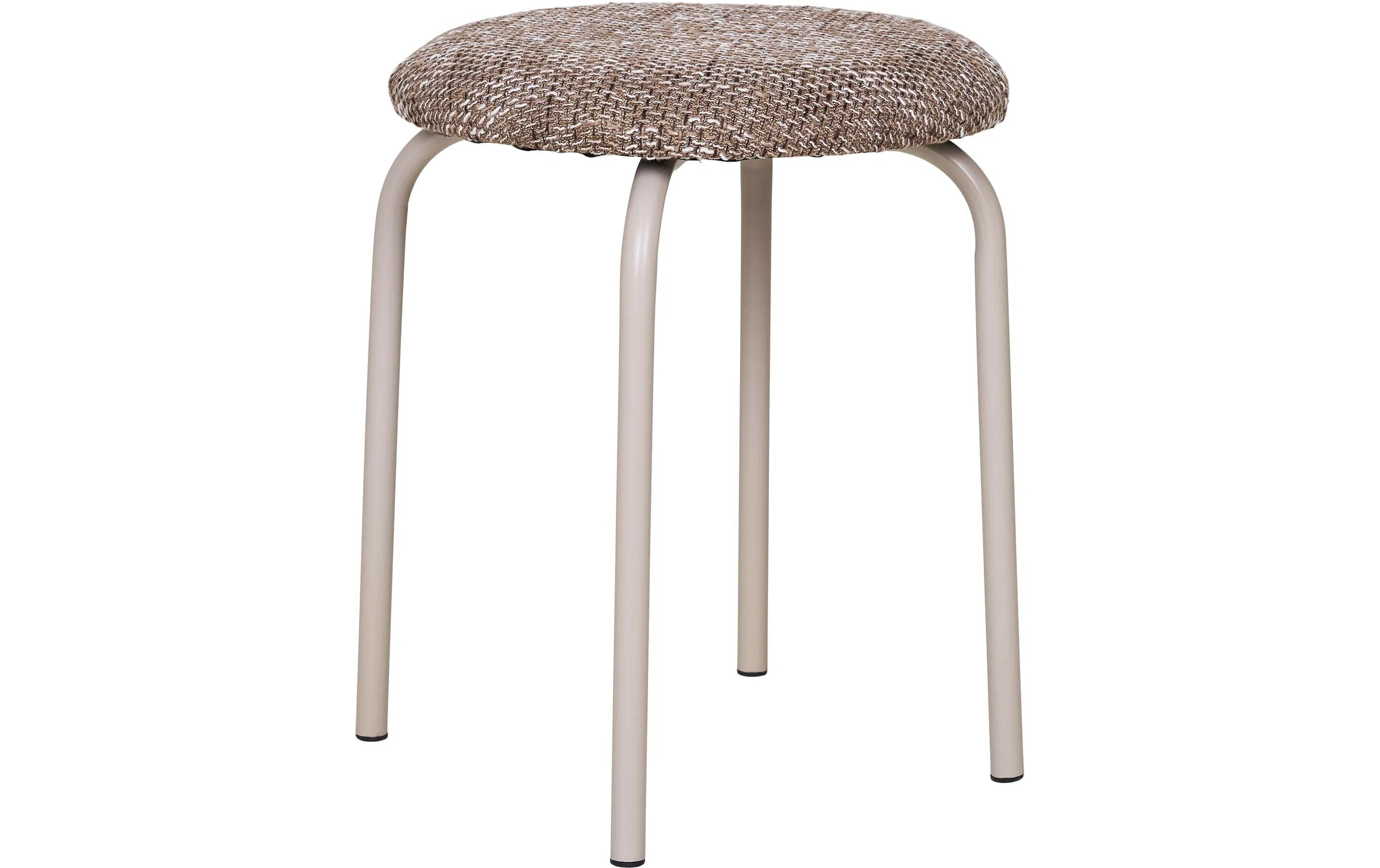 House Nordic Hocker Asmara Braun, Polyester, ø43x43cm