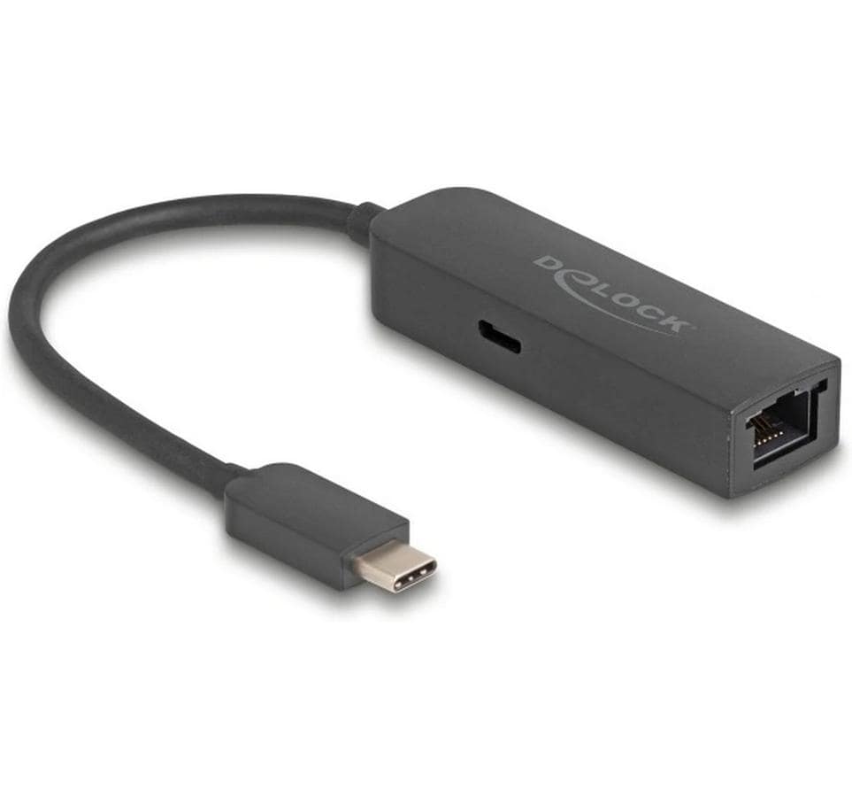 Delock USB Typ-C zu LAN Adapter mit Power Delivery 100W