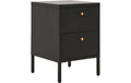House Nordic Nachttisch Dalby 2 Schublade, Stahl, Schwarz, 40x40x59.5cm