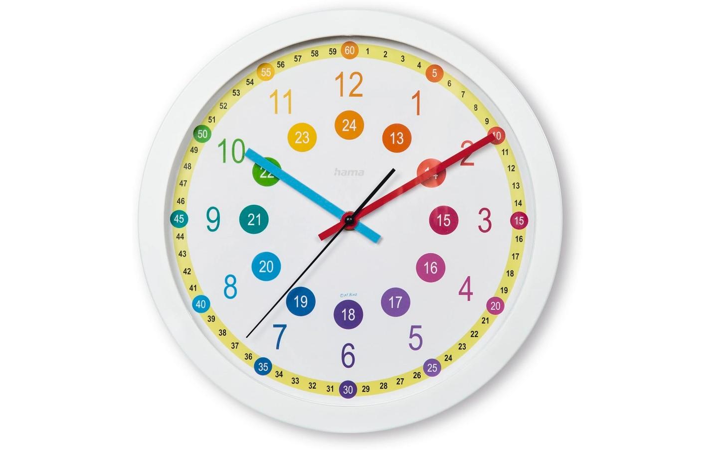 Hama Wanduhr für Kinder Sal ohne Ticken, D: 30 cm