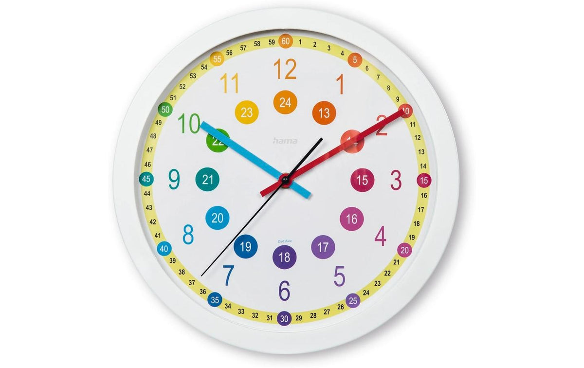 Hama Wanduhr für Kinder Sal ohne Ticken, D: 30 cm