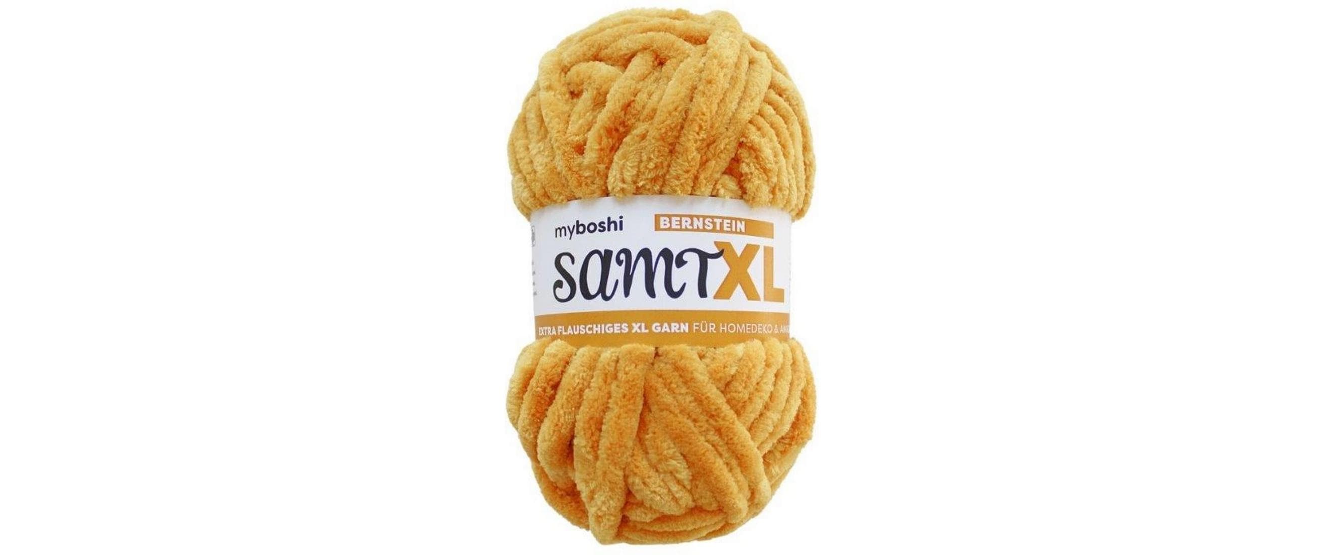 myboshi Wolle Chenille Samt XL 100 g, 40 m, 100 % PES, Bernstein