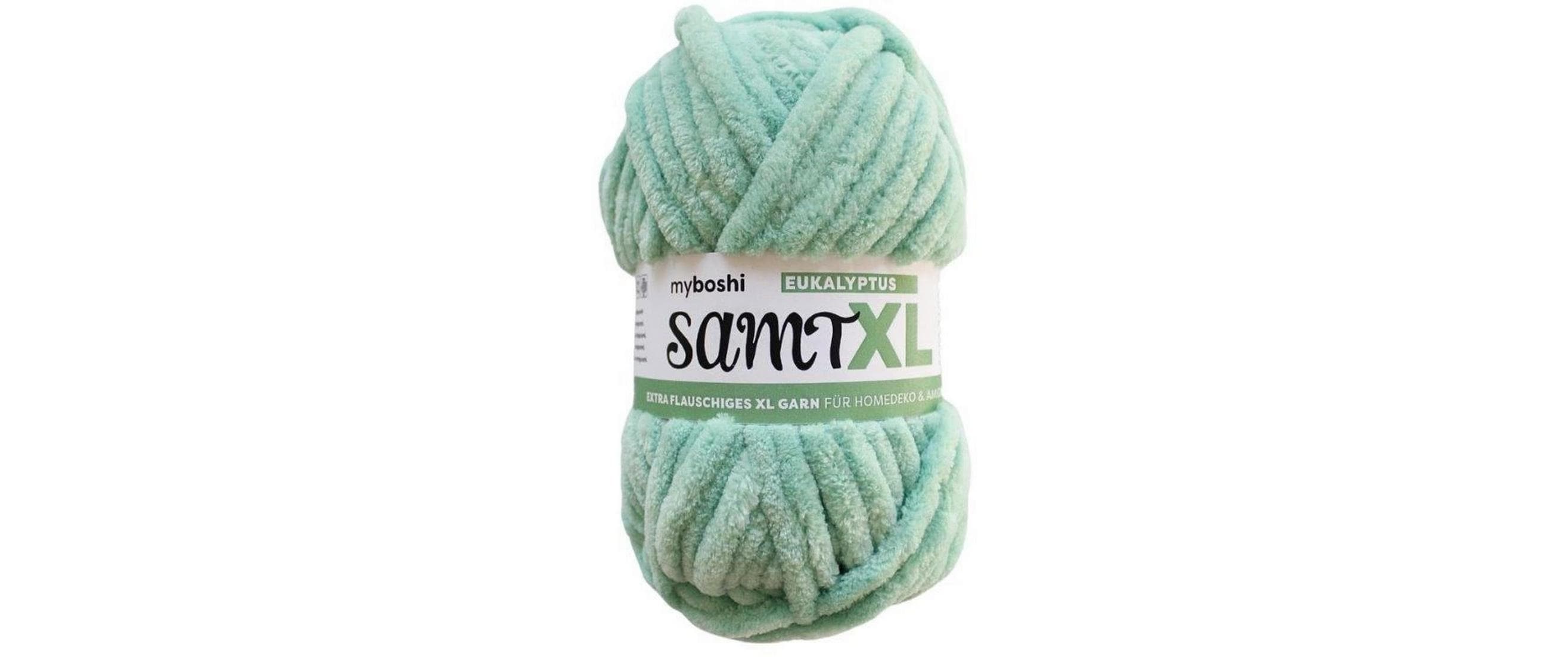 myboshi Wolle Chenille Samt XL 100 g, 40 m, 100 % PES, Eukalyptus