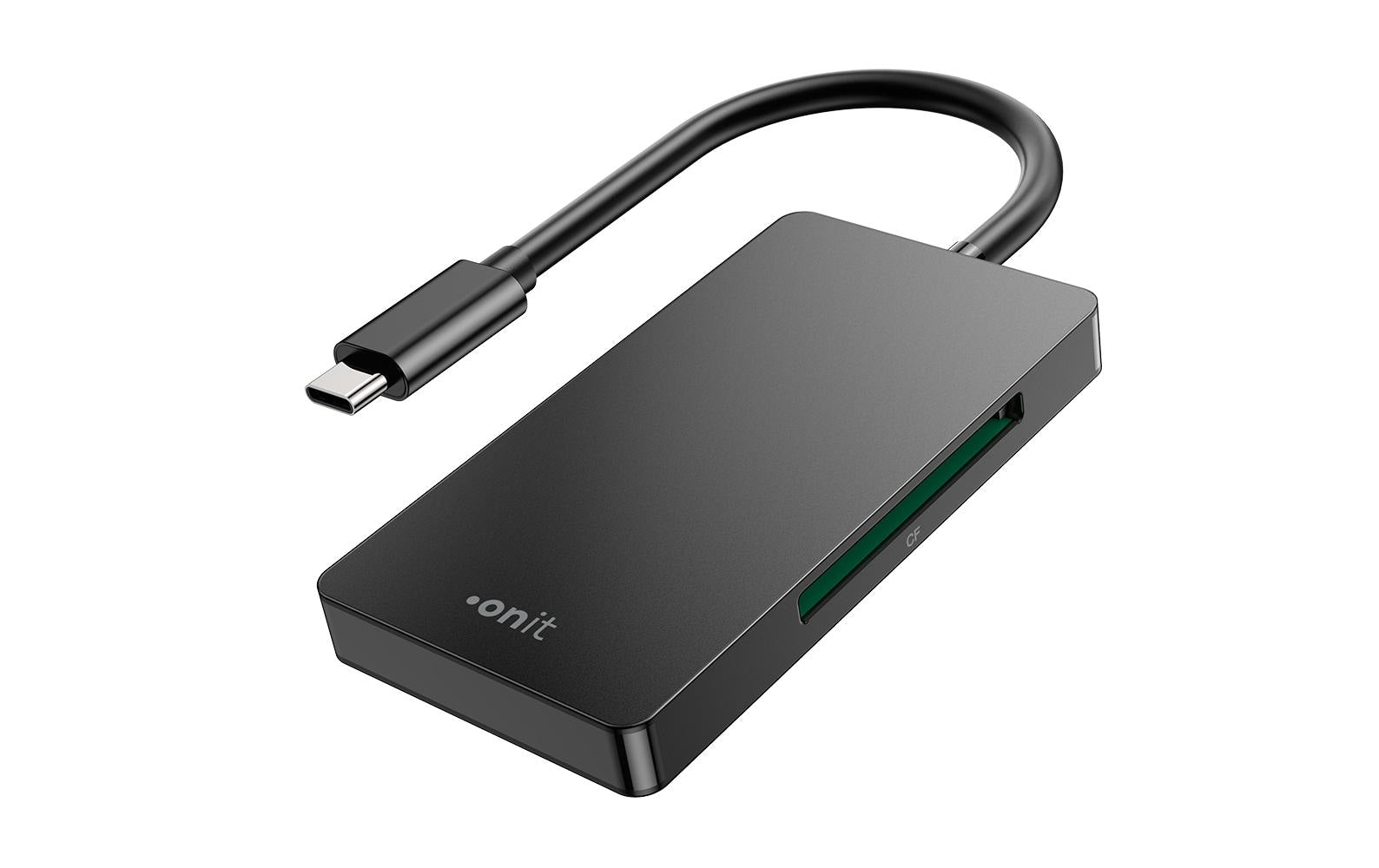 onit USB-C Multi-Kartenleser SD4.0 Pro schwarz,3 Slots,5Gbps,CF/SD/TF,UHS-II