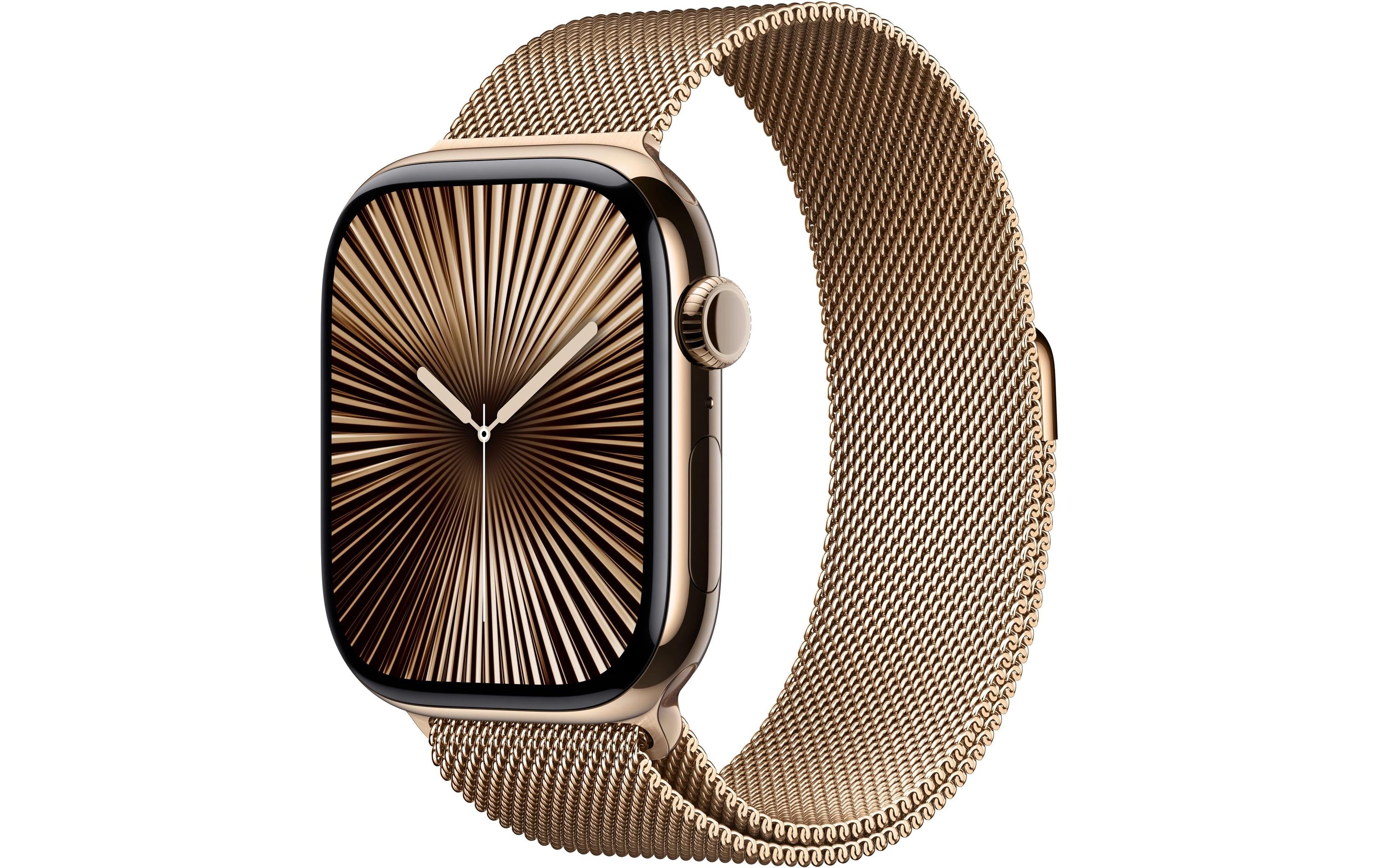 Apple Watch S10 CEL 46 Gold Titanium Loop M mit Gold Milanese Loop - M/L