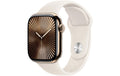 Apple Watch S10 CEL 42 Gold Titanium S mit Starlight Sport Band - S/M
