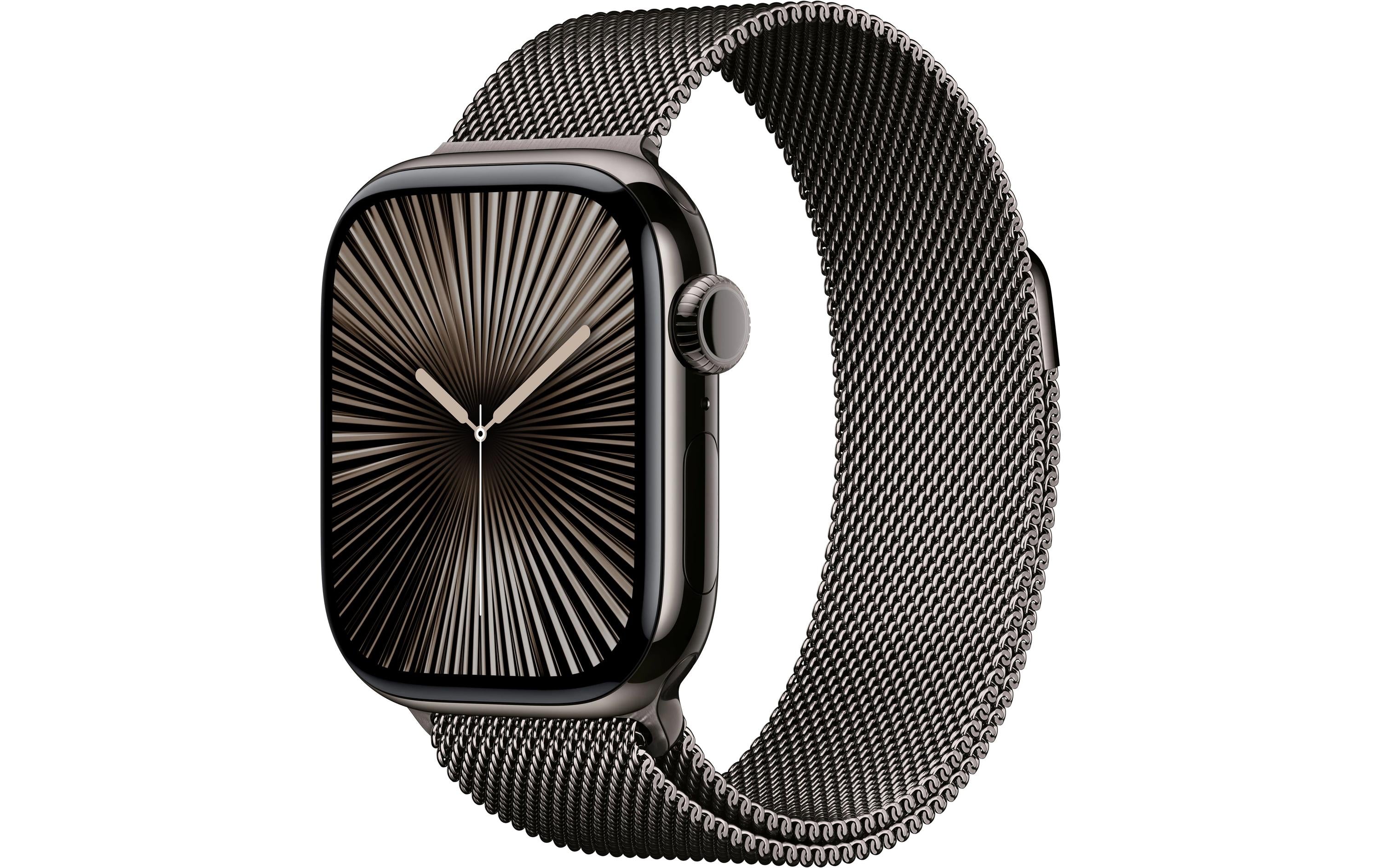 Apple Watch S10 CEL 42 Slate Titanium Loop mit Slate Milanese Loop