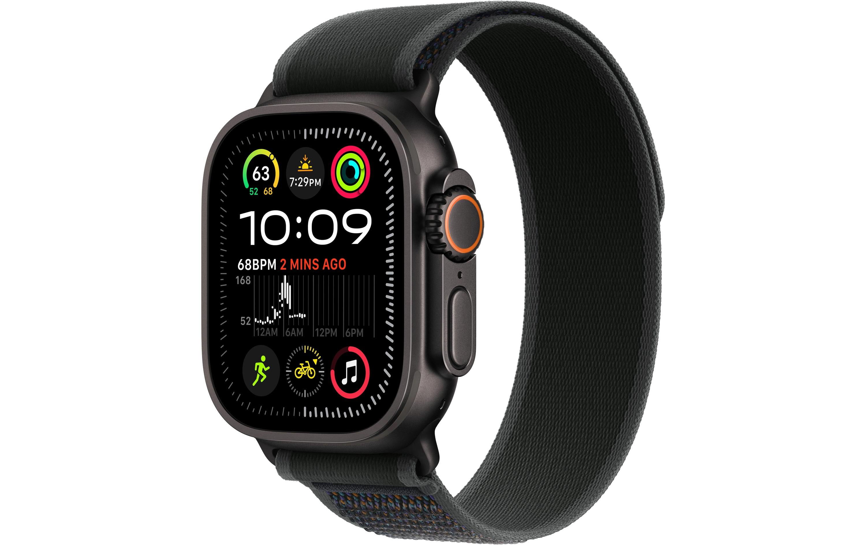 Apple Watch Ultra 2 2024 Black Titanium mit Black Trail Loop - M/L