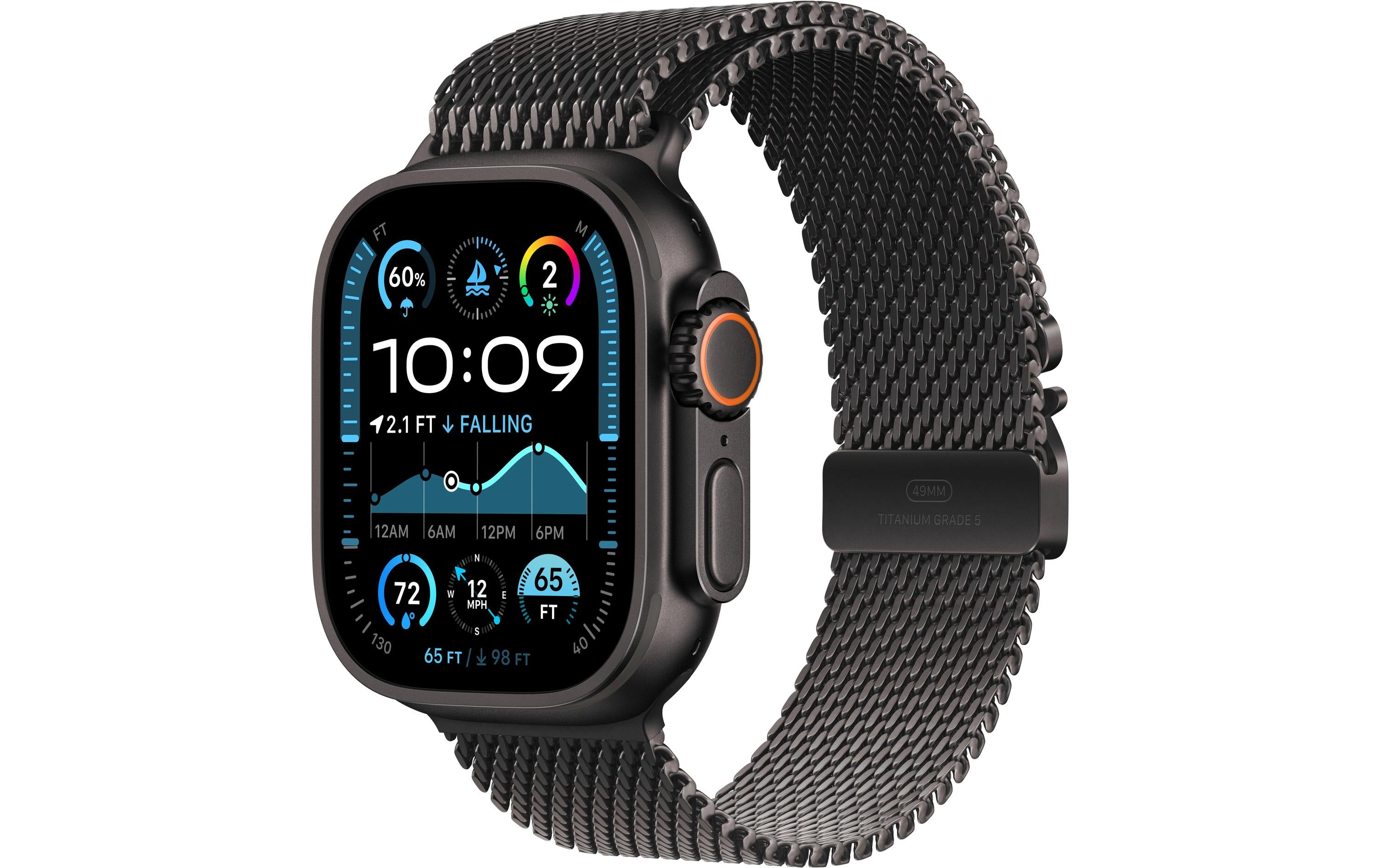 Apple Watch Ultra 2 2024 Black Titanium mit Black Titanium Milanese Loop - S