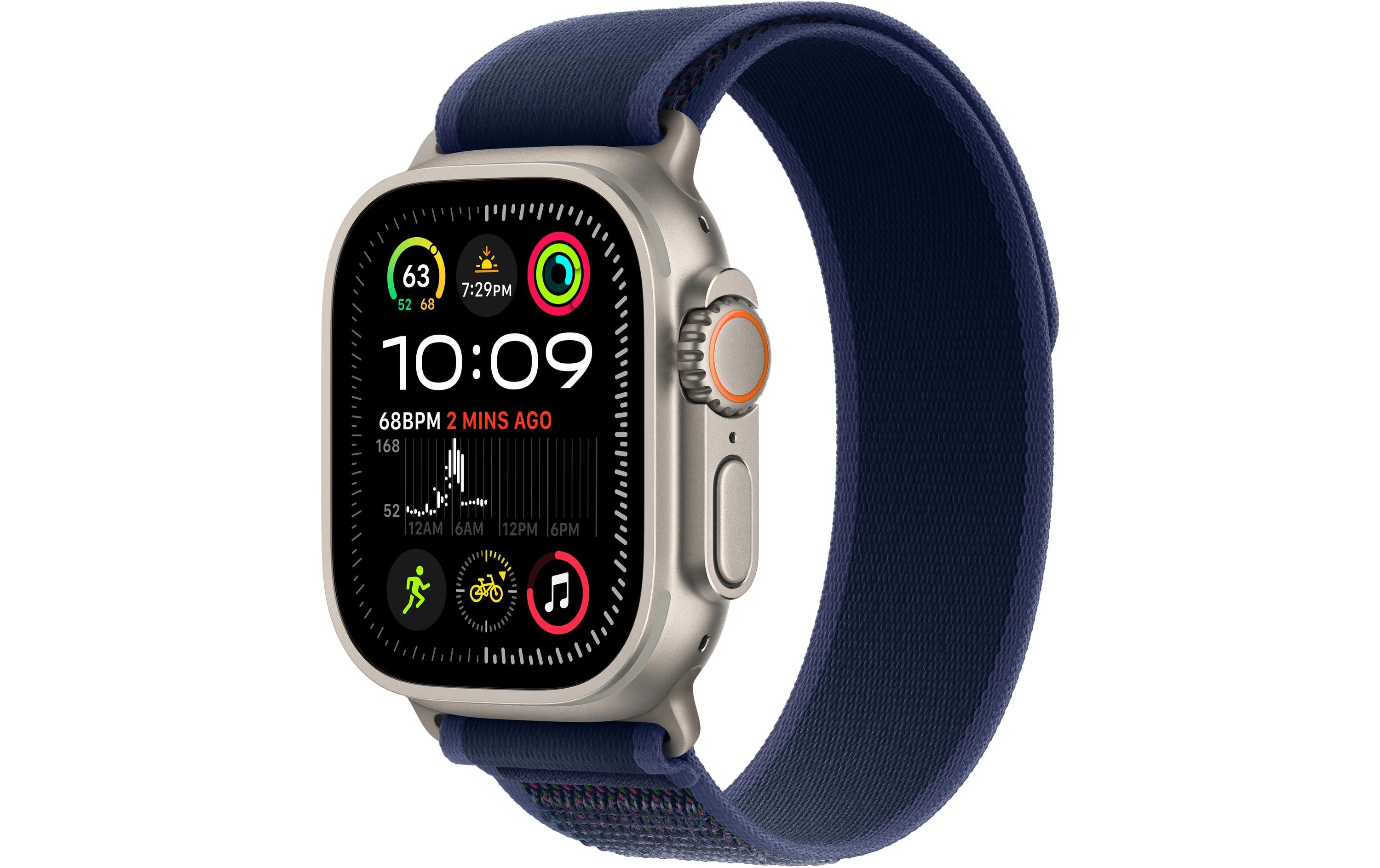 Apple Watch Ultra 2 2024 Natural Titanium mit Blue Trail Loop - M/L