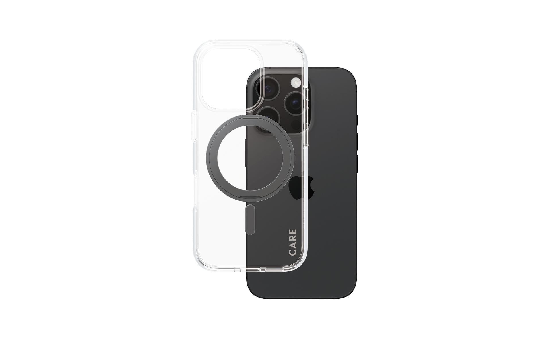 CARE Backcover Feature Kickstand Black fürs iPhone 16 Pro, mit MagSafe