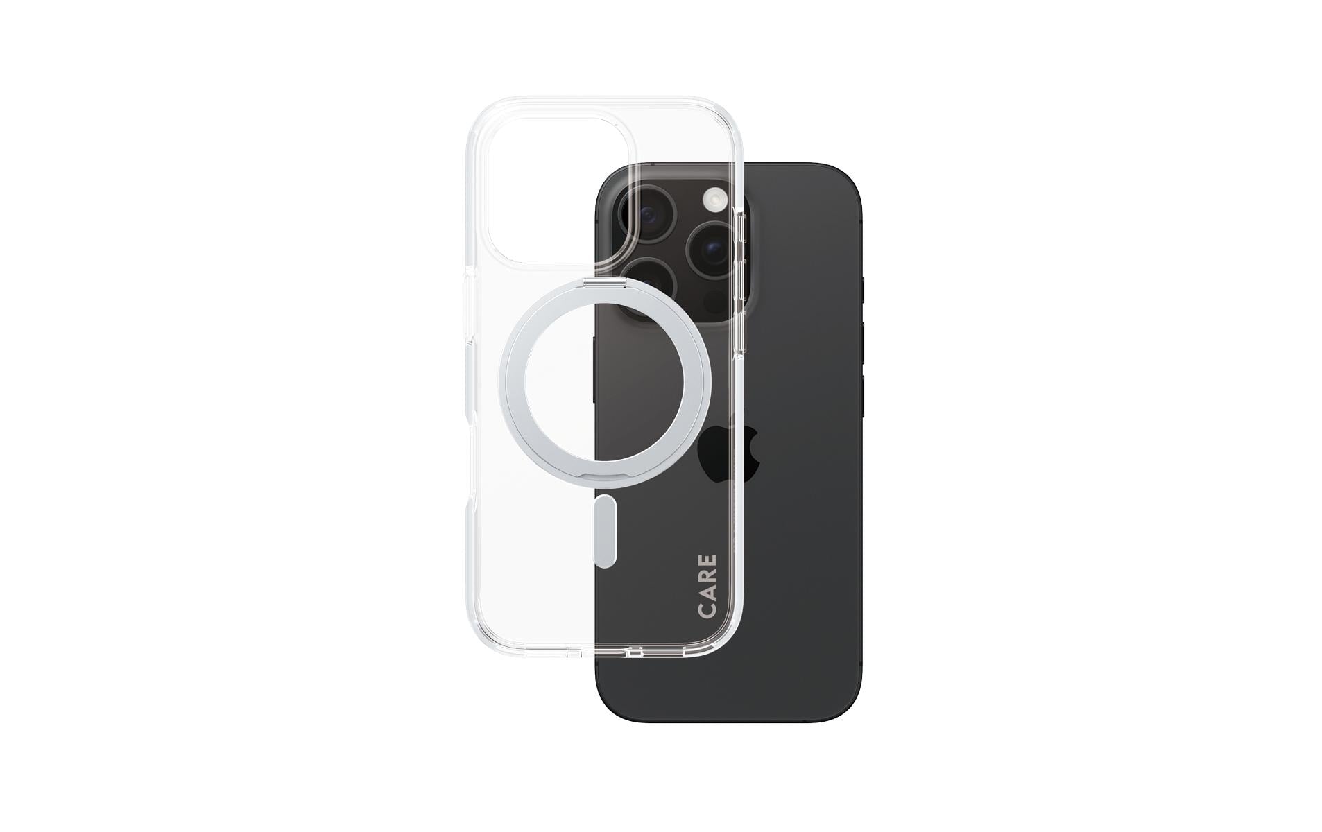 CARE Backcover Feature Kickstand Silver fürs iPhone 16 Pro, mit MagSafe