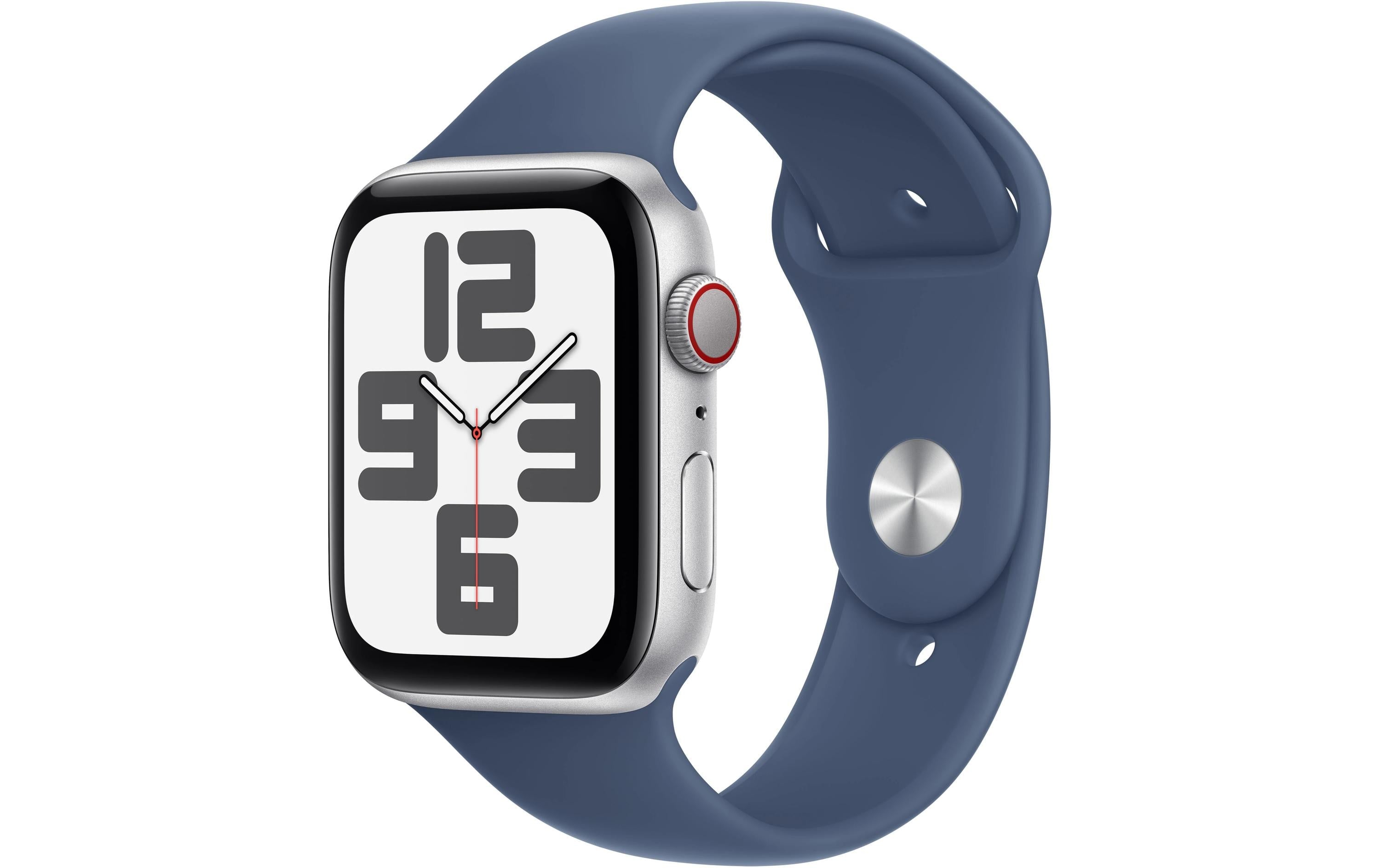 Apple Watch SE 2024 CEL 44 Silver  S mit Denim Sport Band - S/M