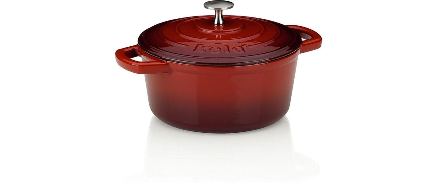 Kela Bräter Calido 21 cm Ø, 2,5 L Gusseisen, Rund, Rot