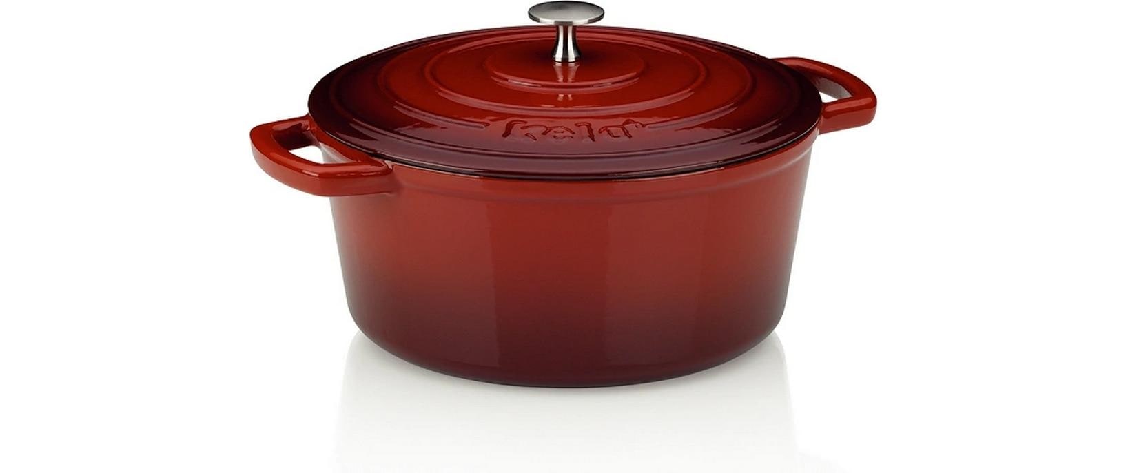 Kela Bräter Calido 26 cm Ø, 4,6 L Gusseisen, Rund, Rot