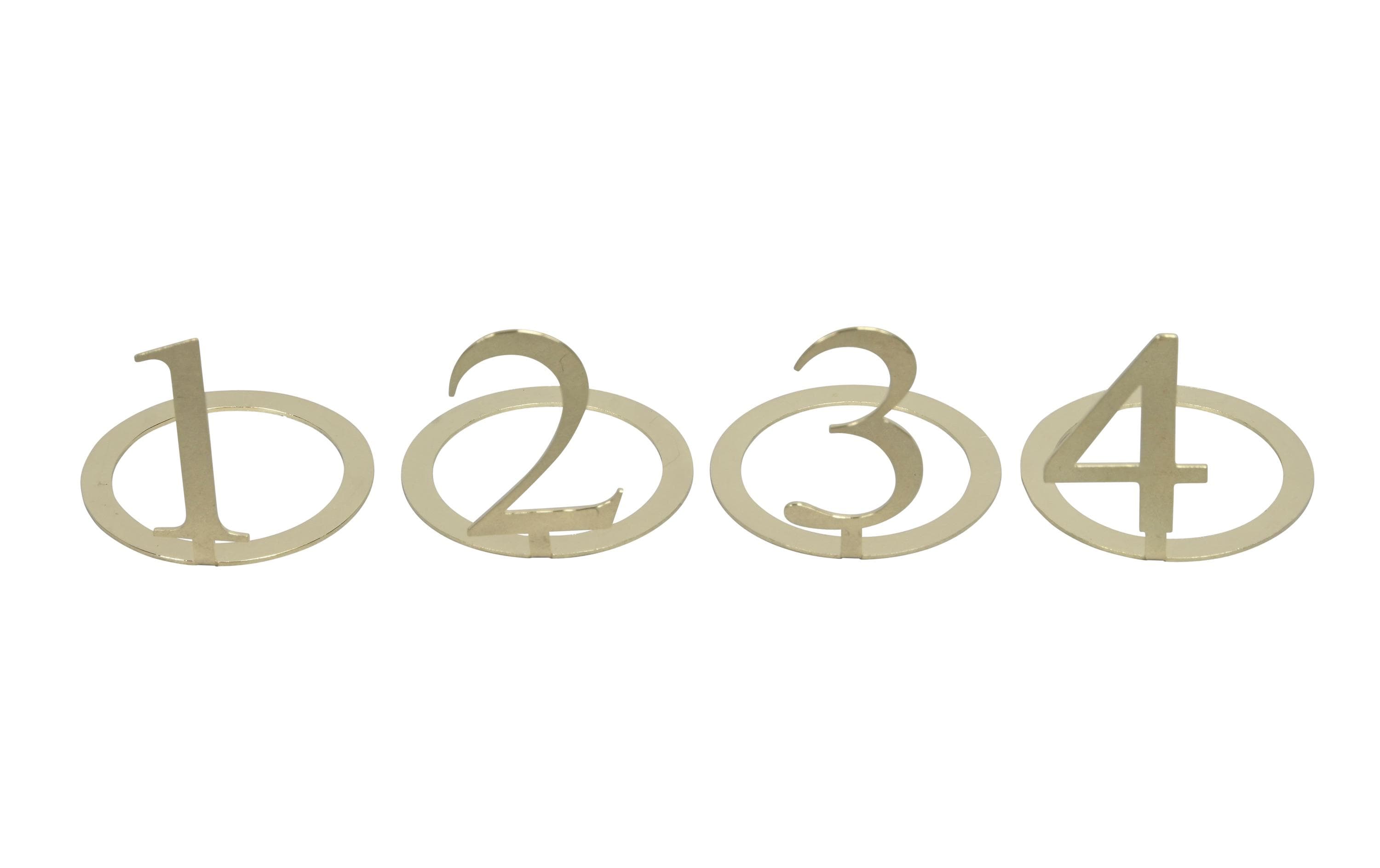 COCON Kerzenring Zahlen 1-4, Set à 4 Stk. 3x3 cm, gold, Eisen