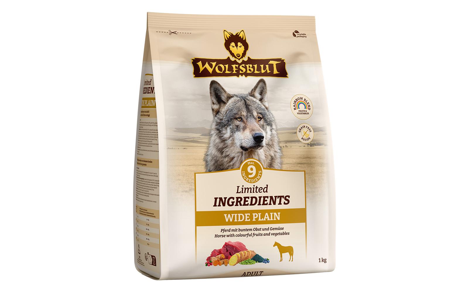 Wolfsblut Limited Adult Wide Plain 1kg Pferd Süsskartoffel