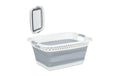 relaxdays Faltbarer Wäschekorb 37 Liter, Grau