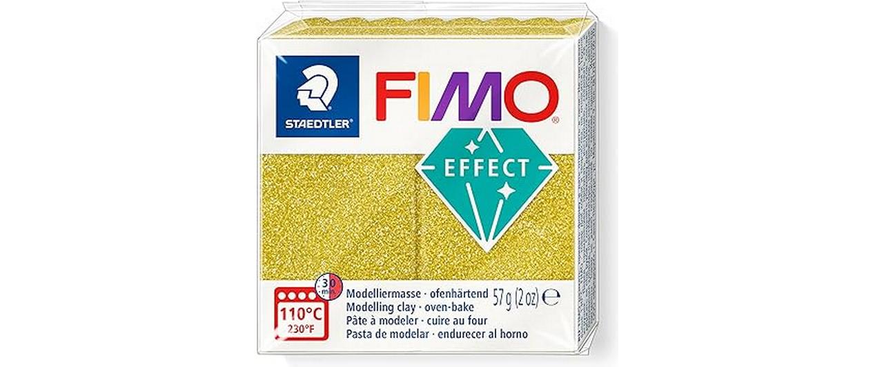 FIMO effect Modelliermasse glitter gold, 57 g