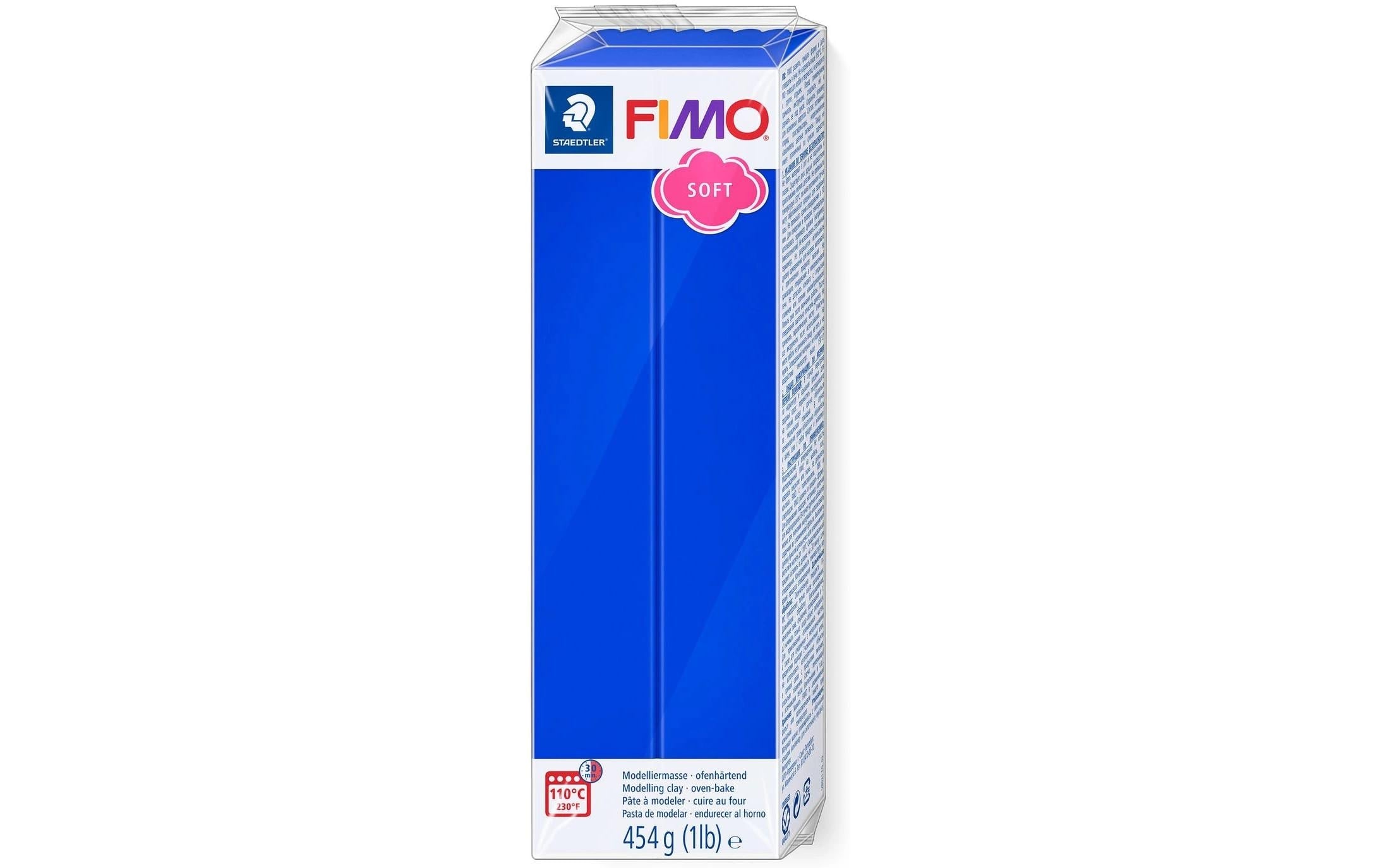 FIMO Soft Modelliermasse brillantblau, Grossblock 454 gru