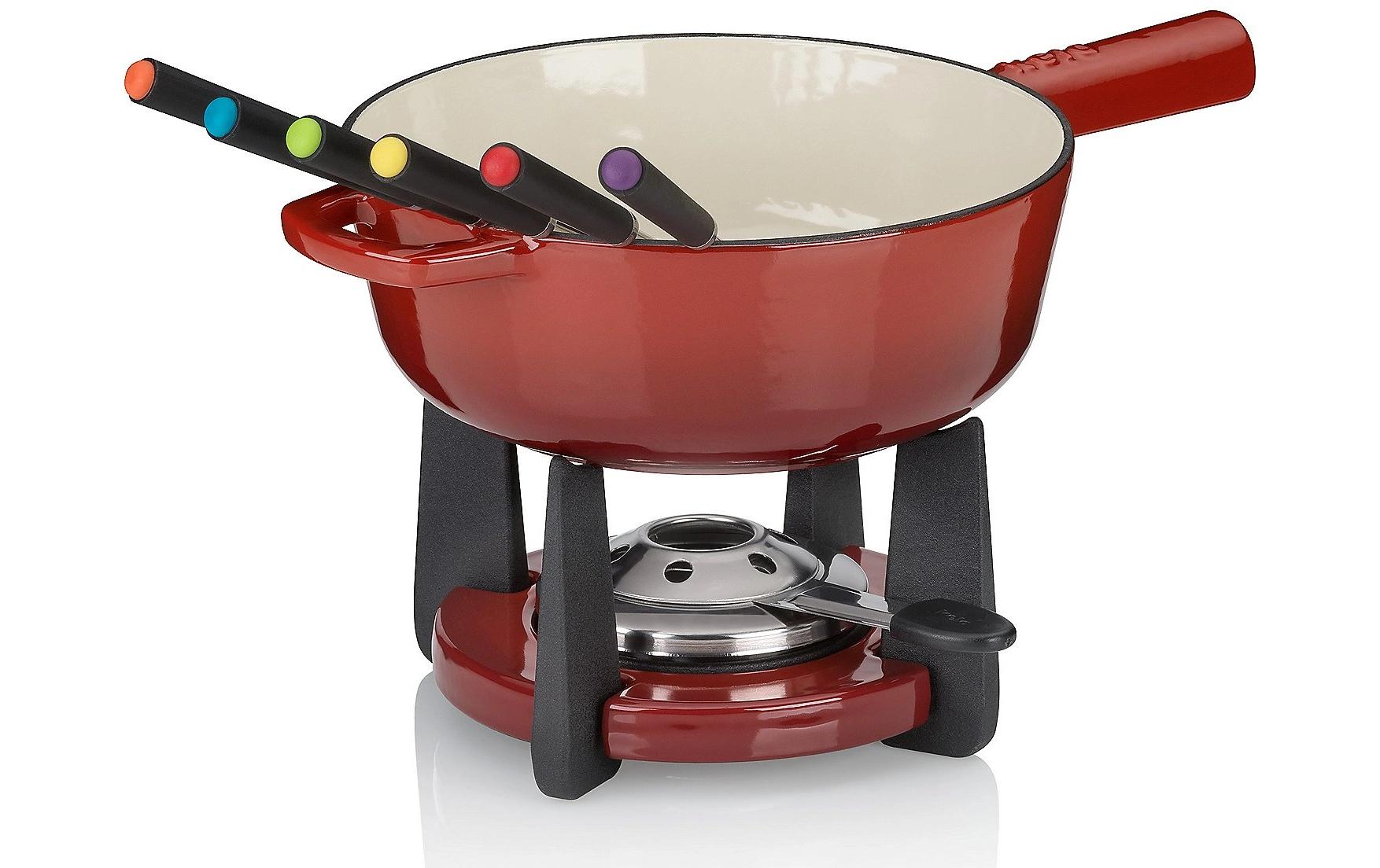 Kela Käsefondue-Set Calido Gusseisen, 1.8 Liter, Rot
