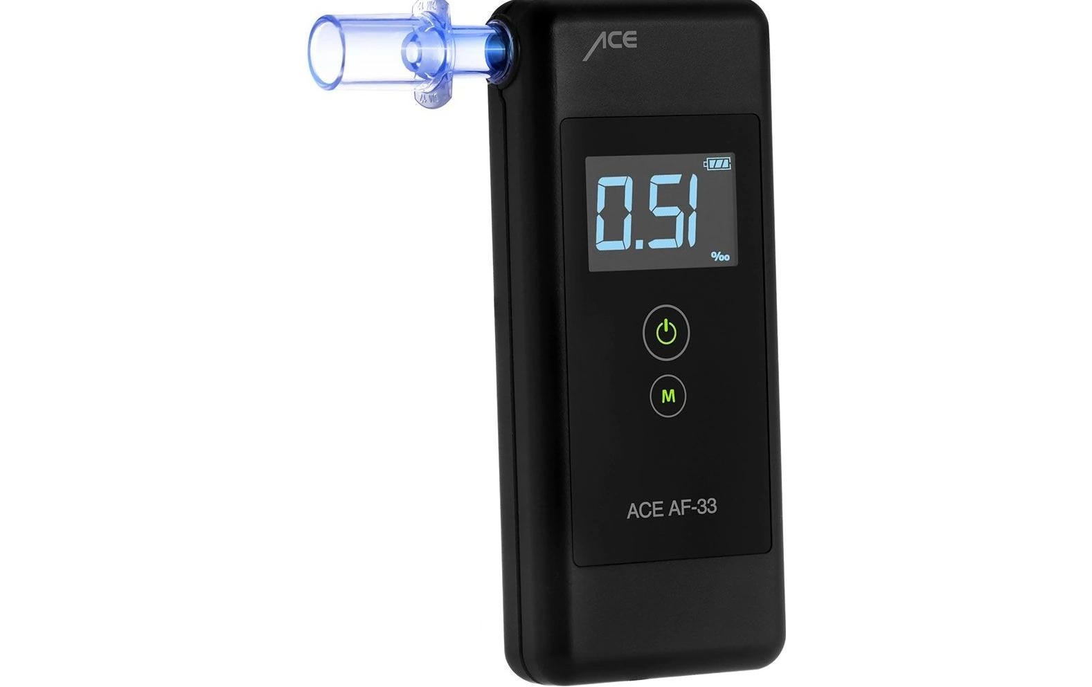 ACE AF-33 Alkoholtester 2x AAA, Max. Abweich =  5%, (Testsieger)