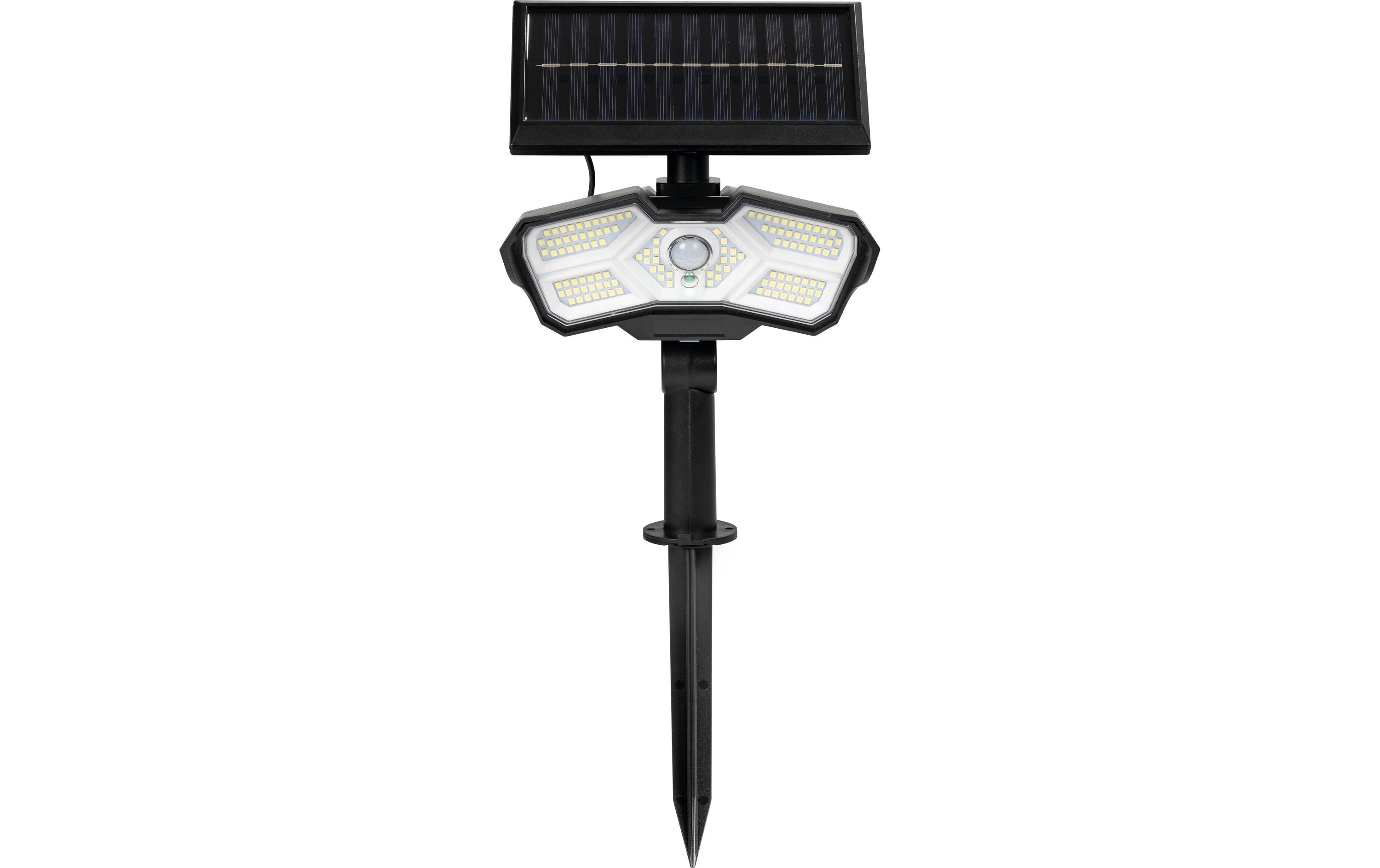 EASYmaxx Solarstrahler 3.7V schwarz Solarleuchte IP64, Wand oder Bodenmontage