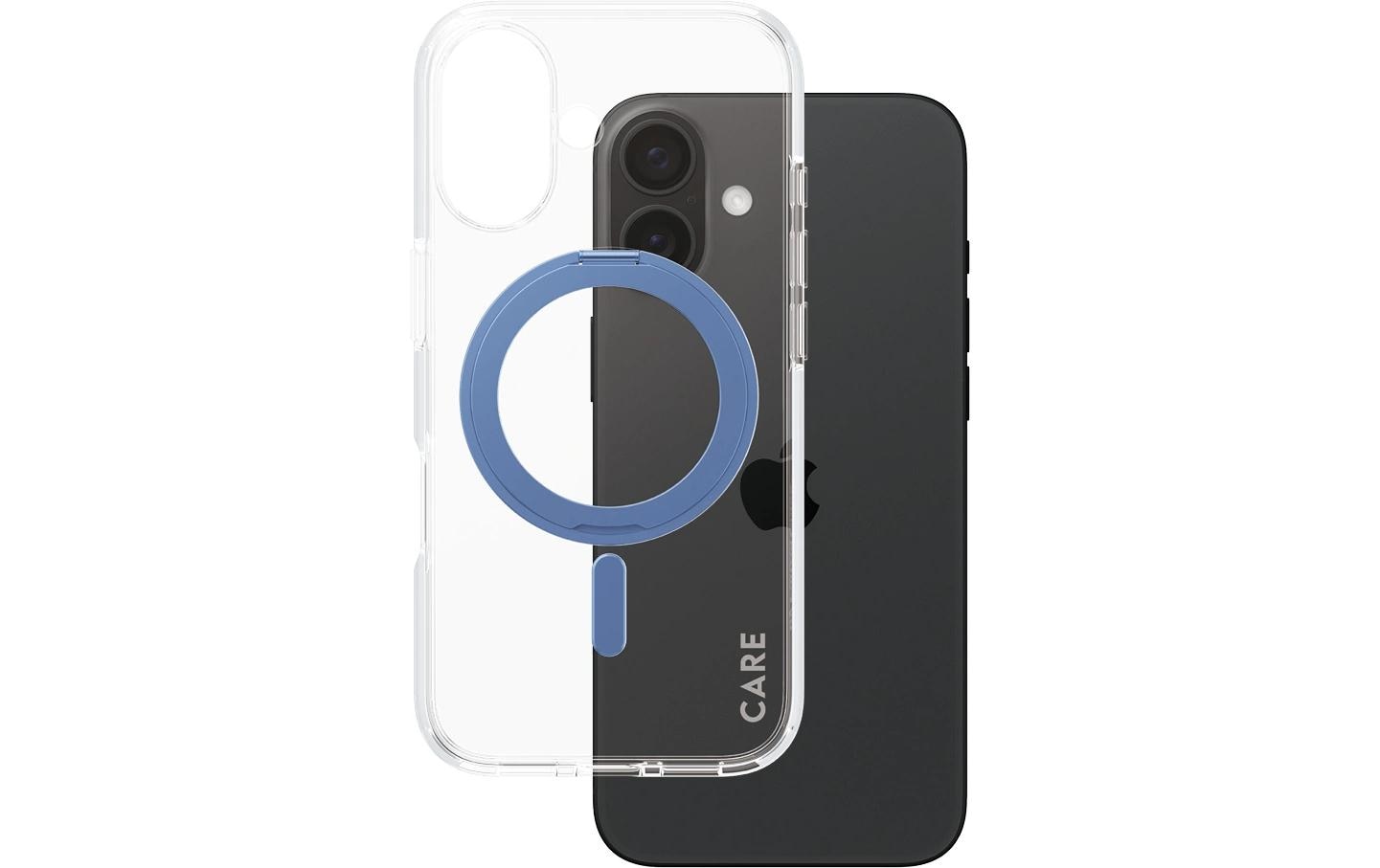 CARE Backcover Feature Kickstand Blue fürs iPhone 16, mit MagSafe