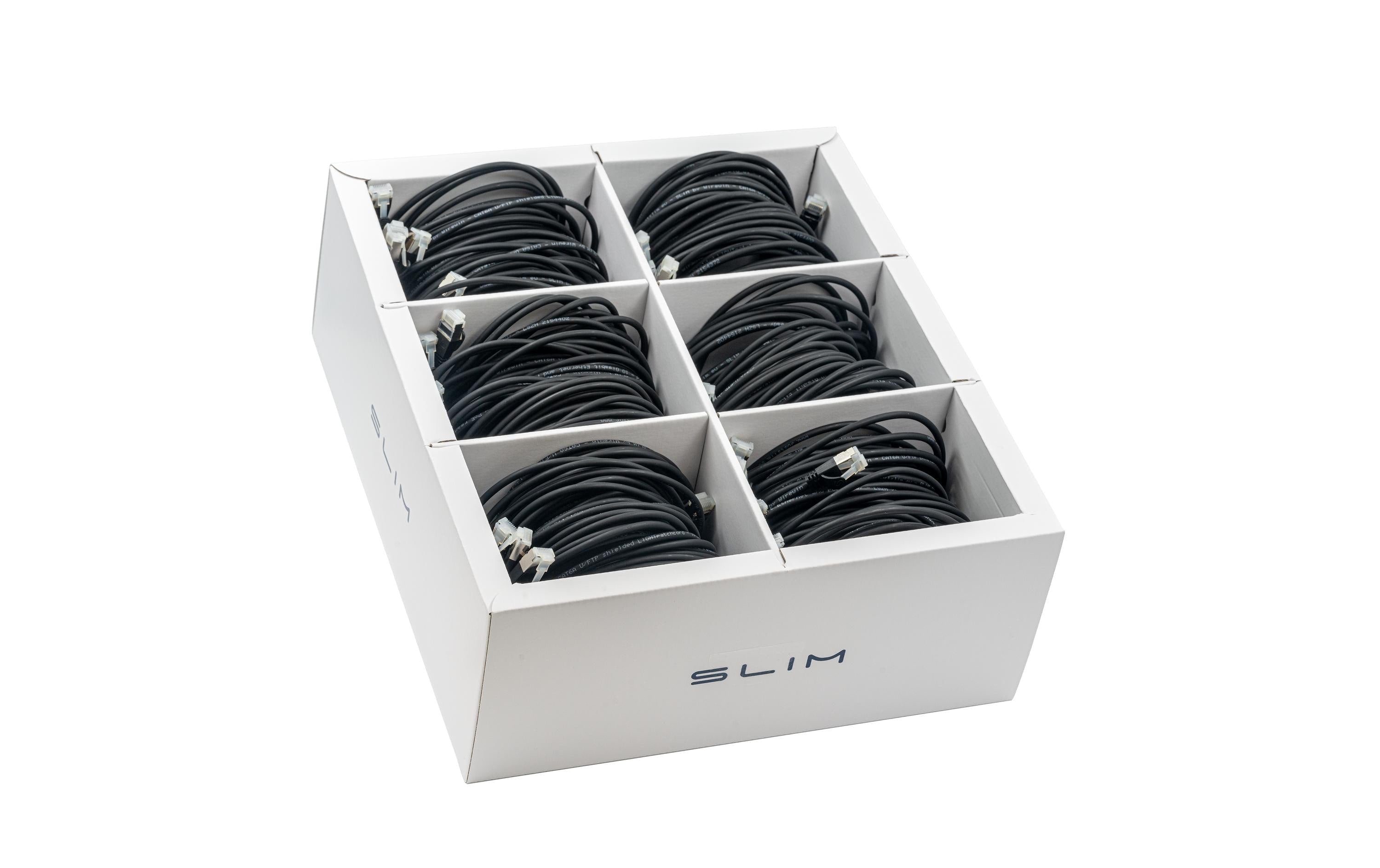 SLIM Patchkabel: 3m, schwarz, 36-Pack Cat.6A, U/FTP, LSOH, Klinke nicht brechbar