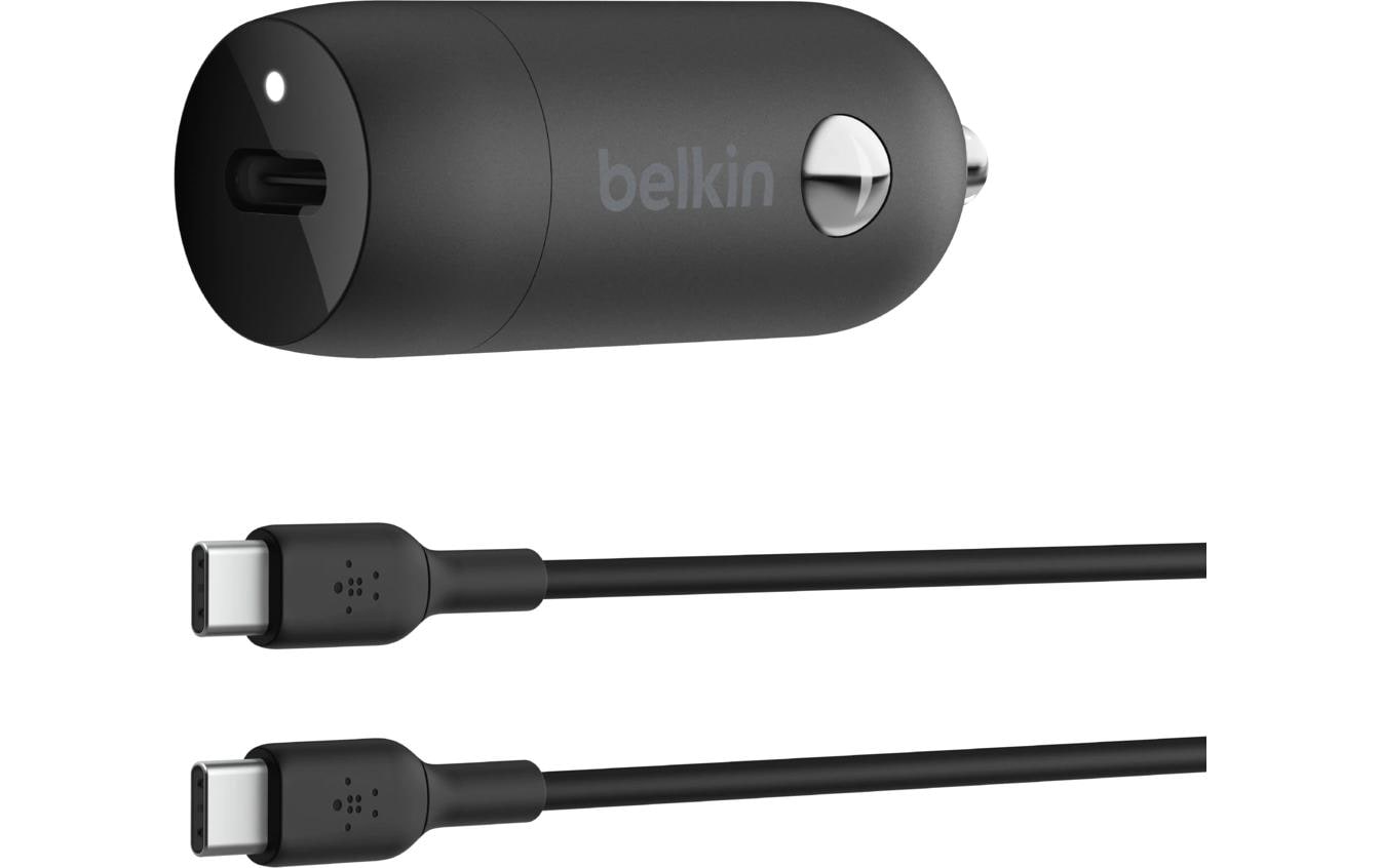 Belkin BoostCharge 30W Kfz-Ladegerät mit USB-C/USB-C-Kabel, schwarz