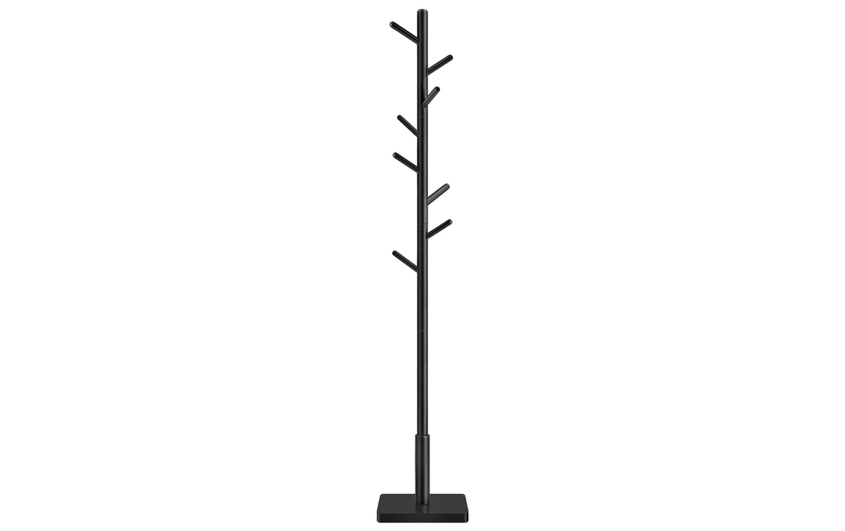 Vasagle Garderobeständer, Schwarz, 8 Haken 30x30x175 cm (TxBxH), Traglast 24 kg
