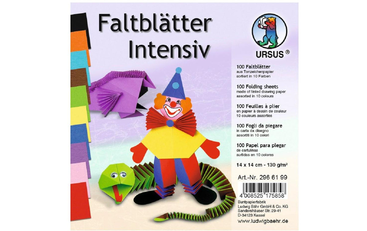 Ursus Faltblätter Origami à 100 Blatt Pastell, 130 g/m,  14 x 14 cm,