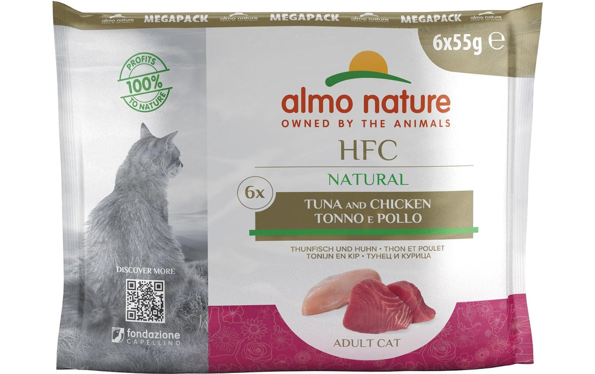 Almo Nature Nassfutter HFC Natural MP Thunfisch/Huhn Beutel 6x55g