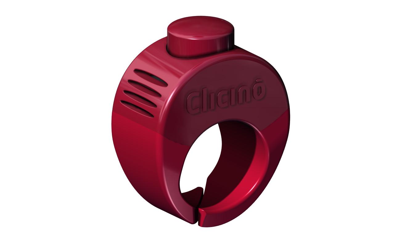 Clicino Hundeclicker Ring Grösse S Rot Clicker, Ringrösse 16.5-18mm