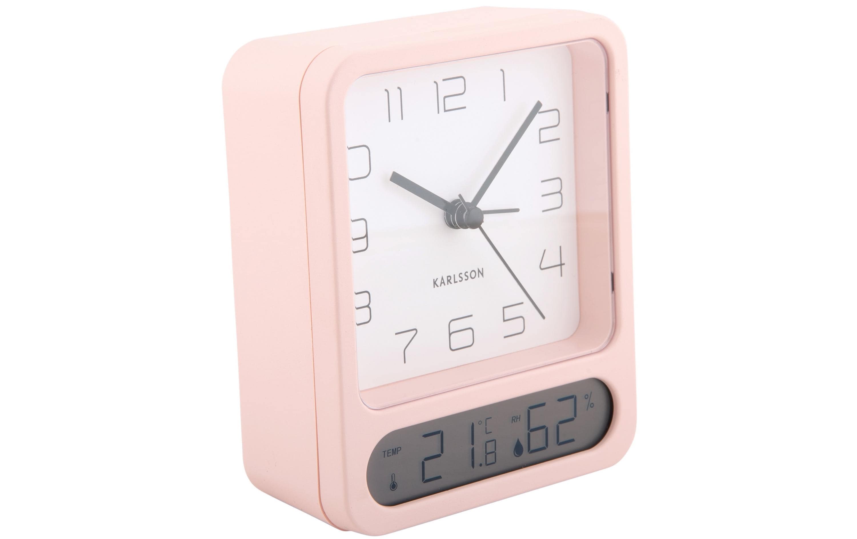 KARLSSON Wecker Duo Exkl. 3 x AAA Batterien, Soft pink