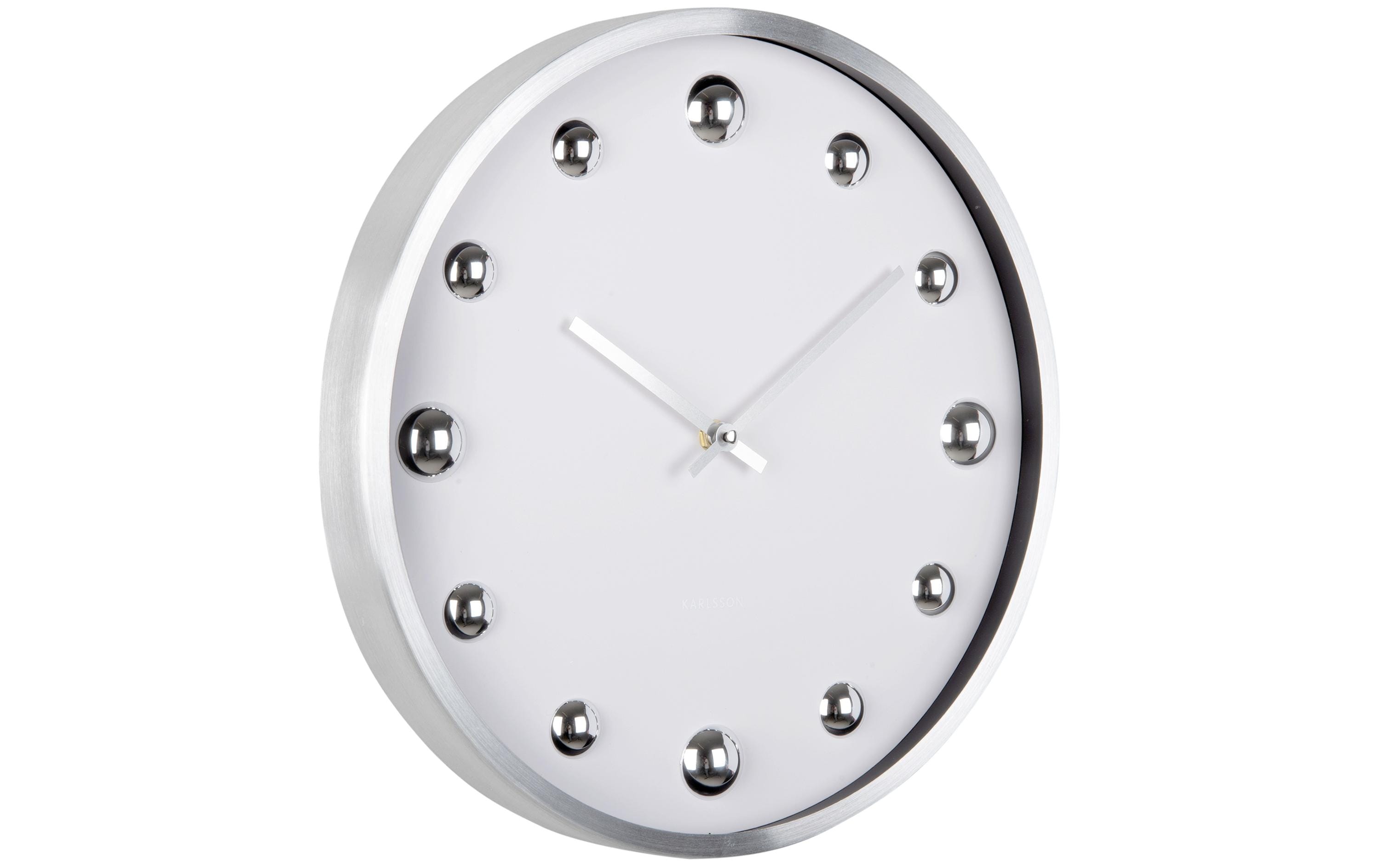 KARLSSON Wanduhr Shiny Dots Exkl. 1 x AA Batterie, White/Silver