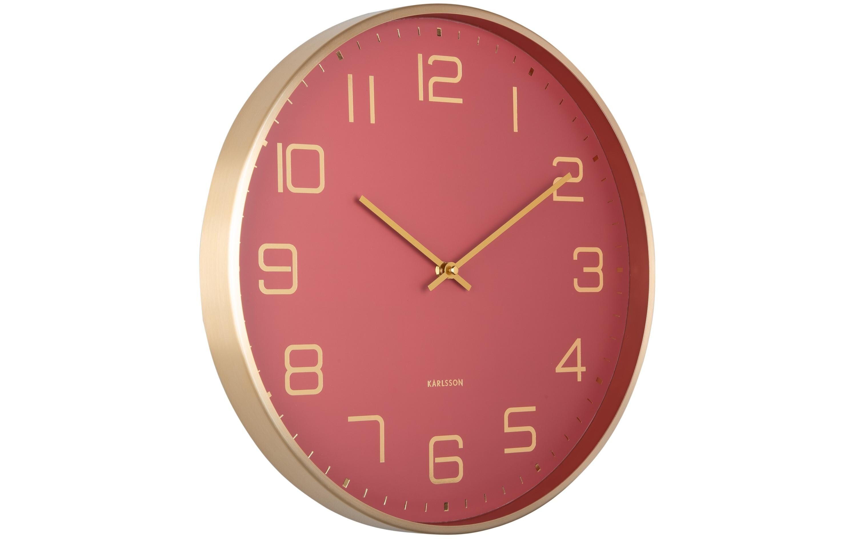 KARLSSON Wanduhr Elegance Glow Exkl. 1 x AA Batterie, Red ochre