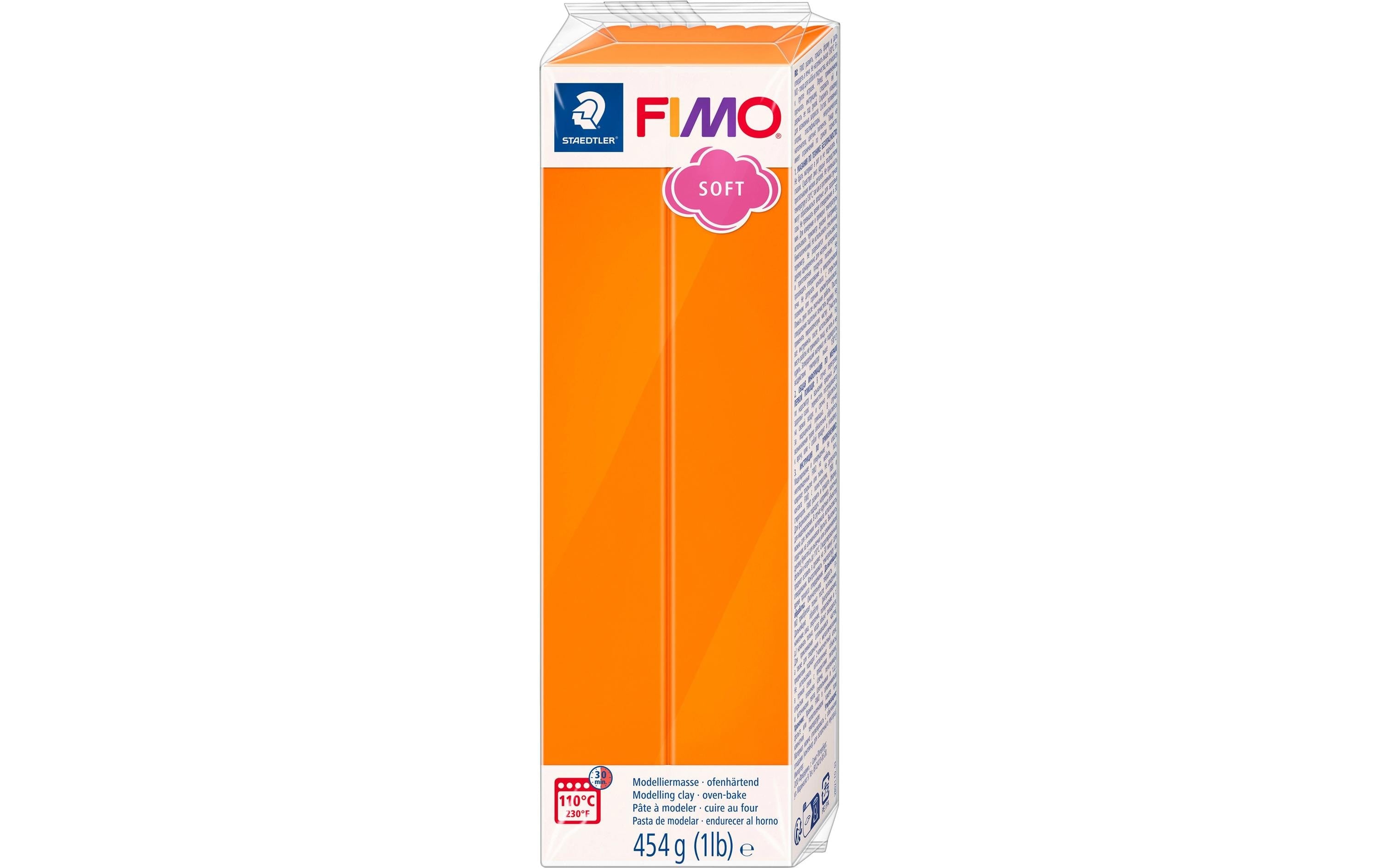 FIMO Soft Modelliermasse mandarine, Grossblock 454 gr