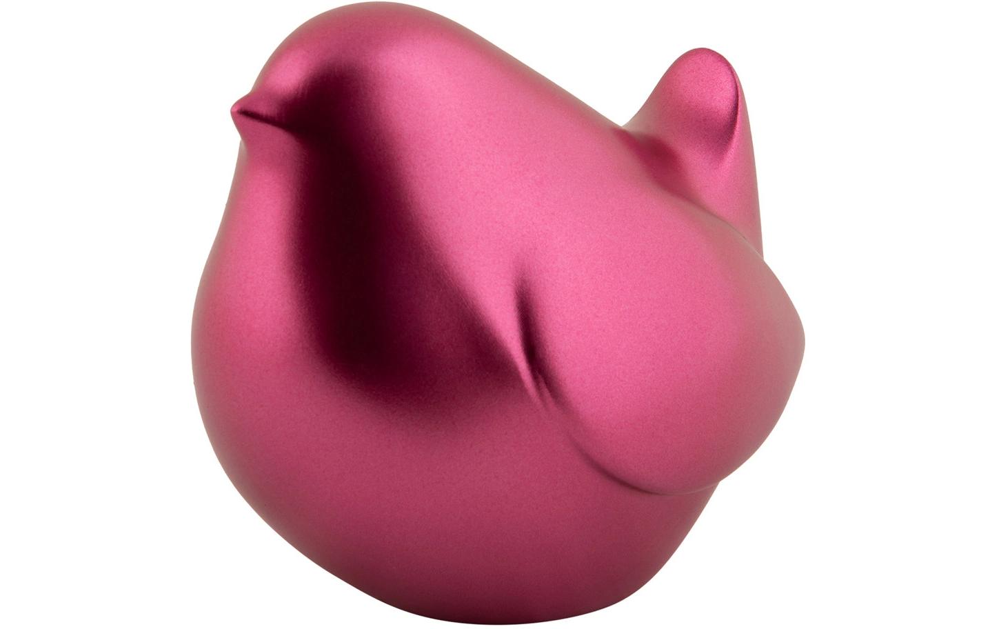 present time Dekofigur Fat Bird Polyresin, Metallic dark pink